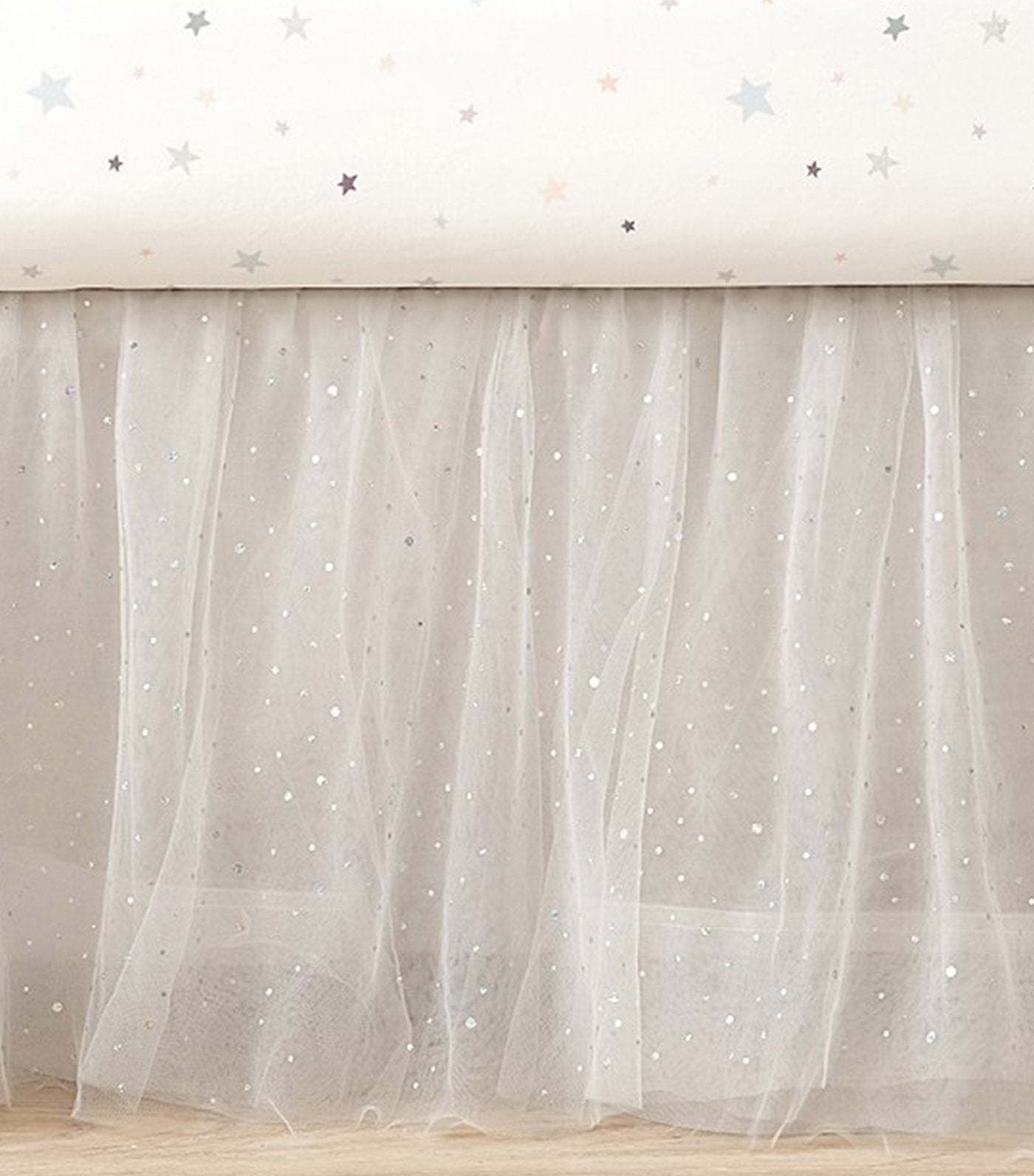 pottery barn kids shimmer tulle crib skirt