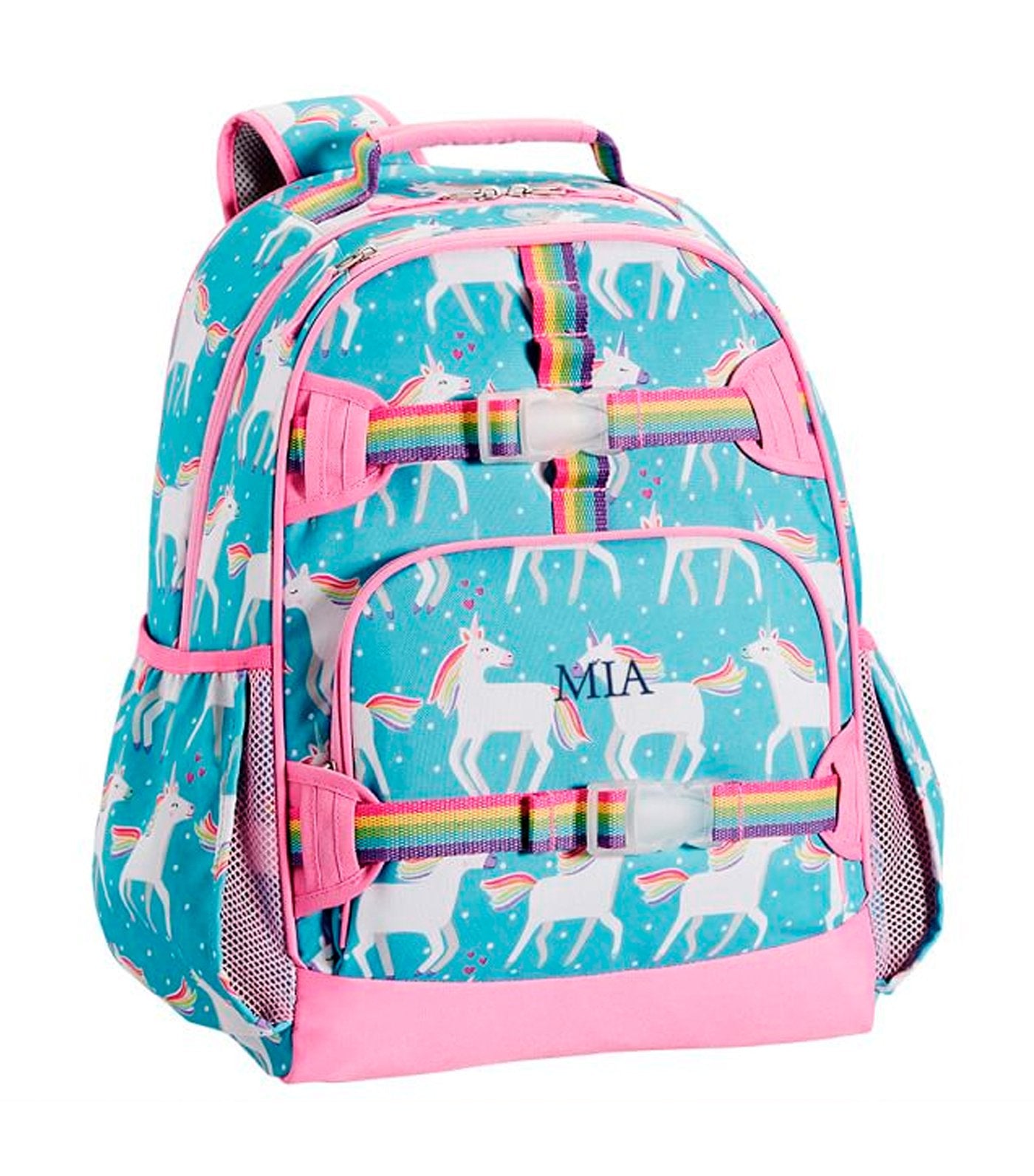 pottery barn kids aqua mackenzie unicorn parade backpack large