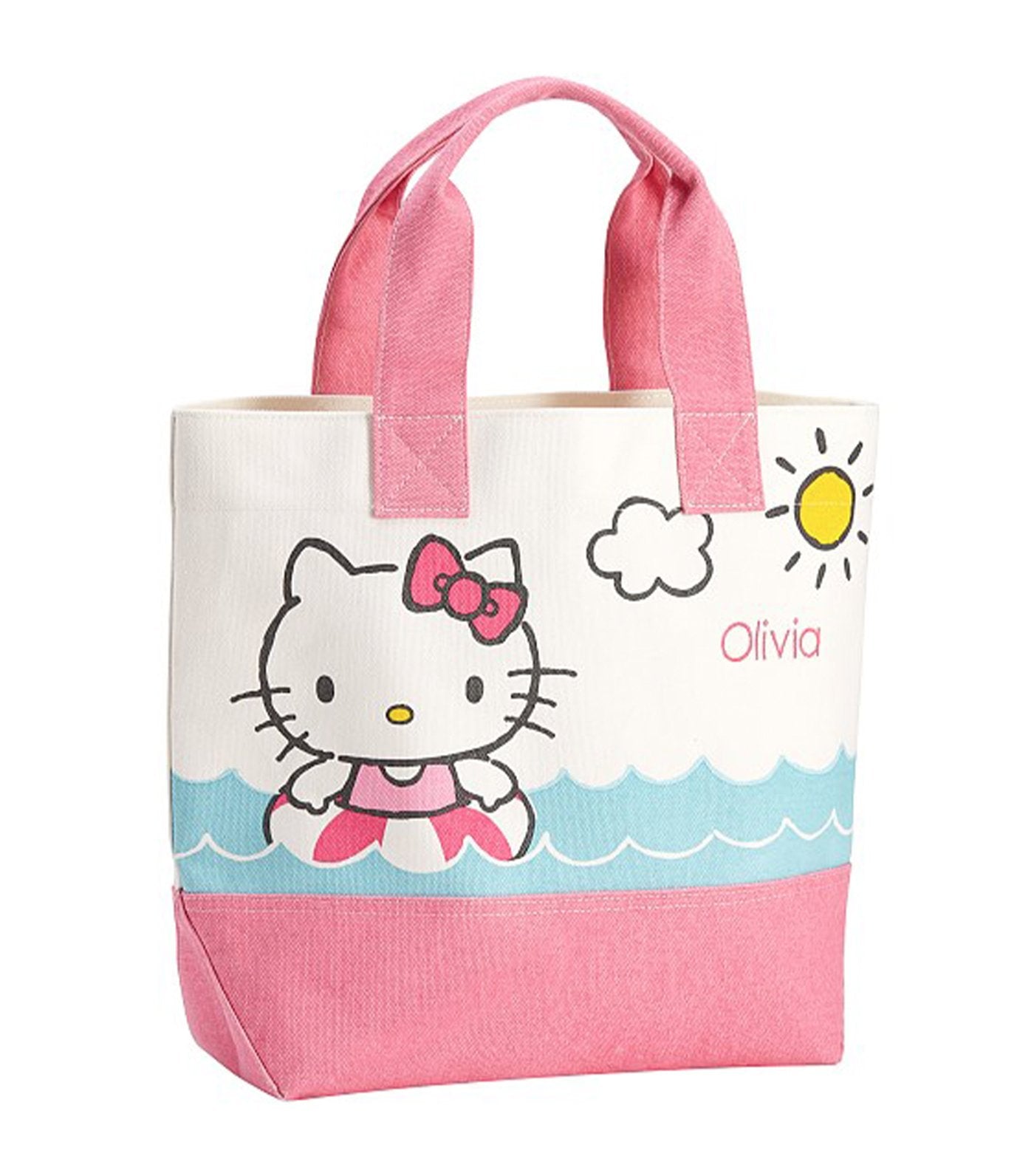 pottery barn kids pink hello kitty tote