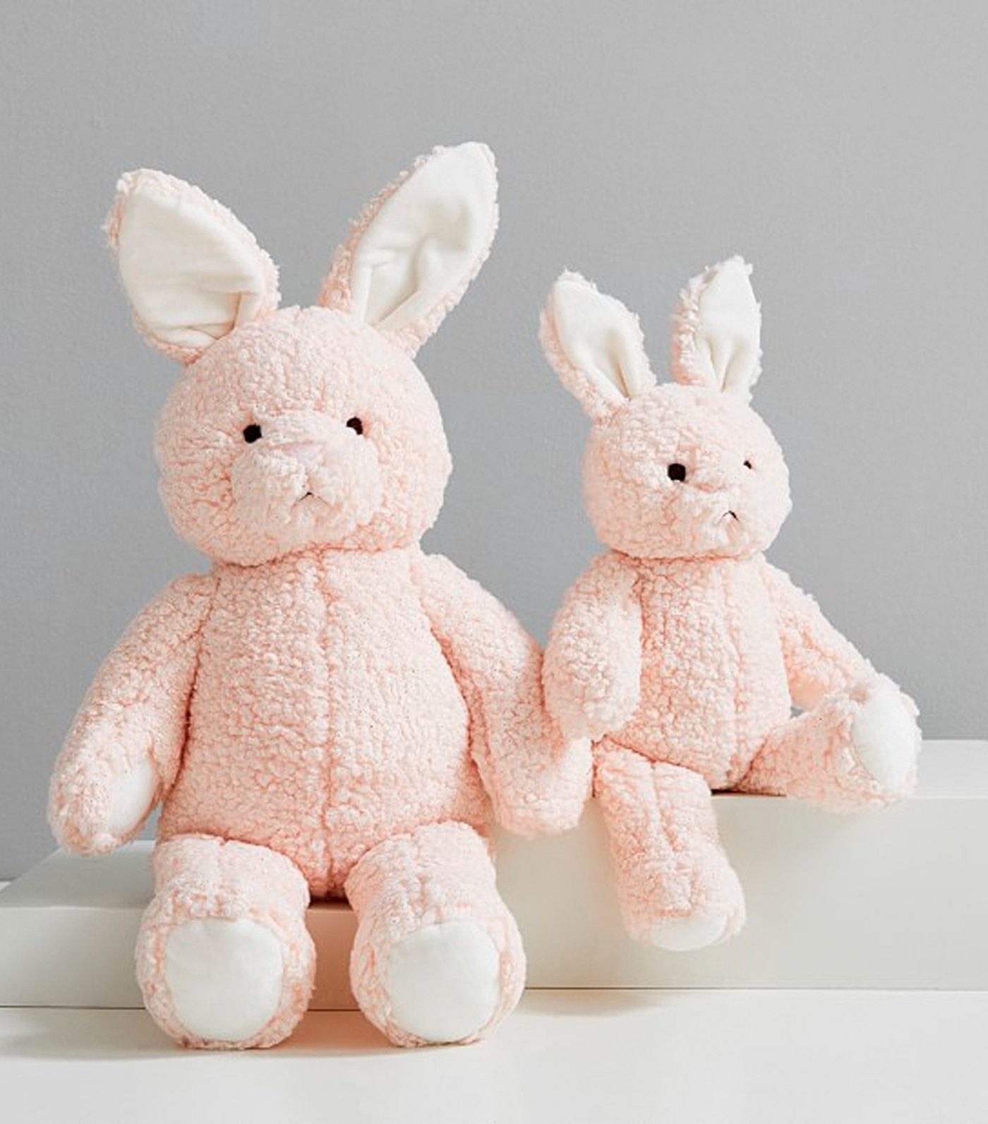 pottery barn kids blush metallic long-ear bunny large plush toy