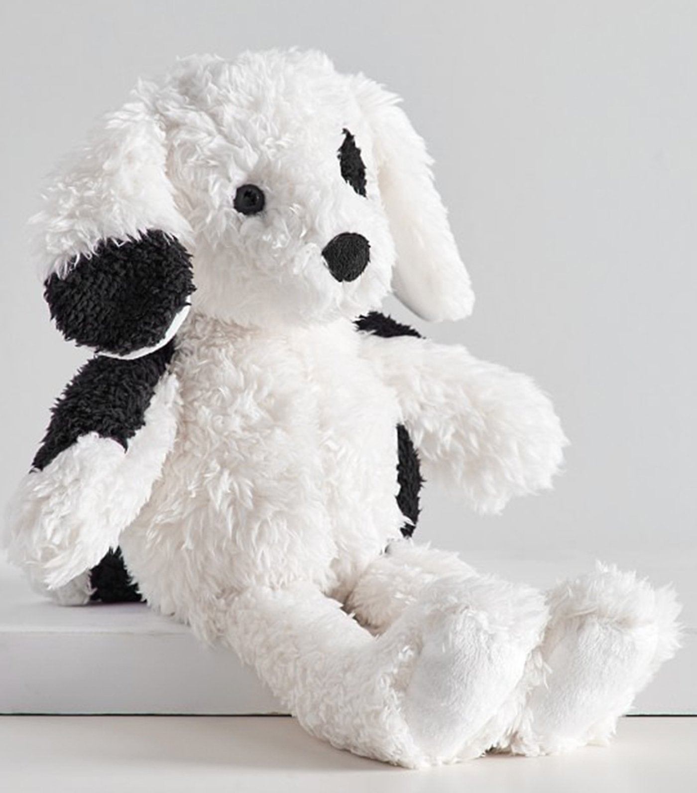 pottery barn kids sherpa spotted puppy plush toy