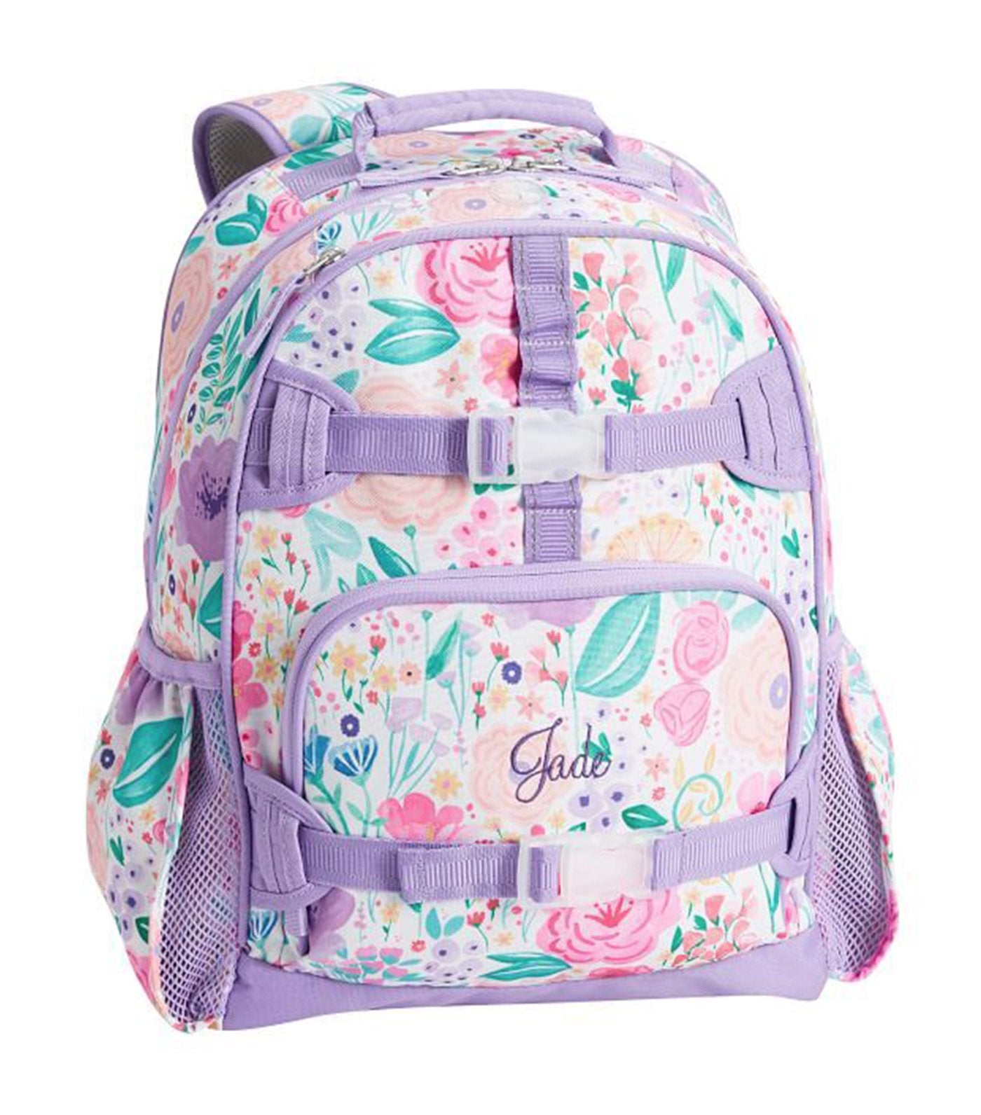 pottery barn kids mackenzie lavender floral blooms backpack - small