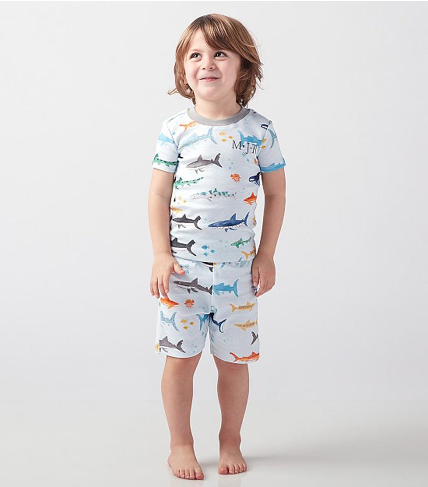Shark Party Organic Short Sleeve Pajama Set