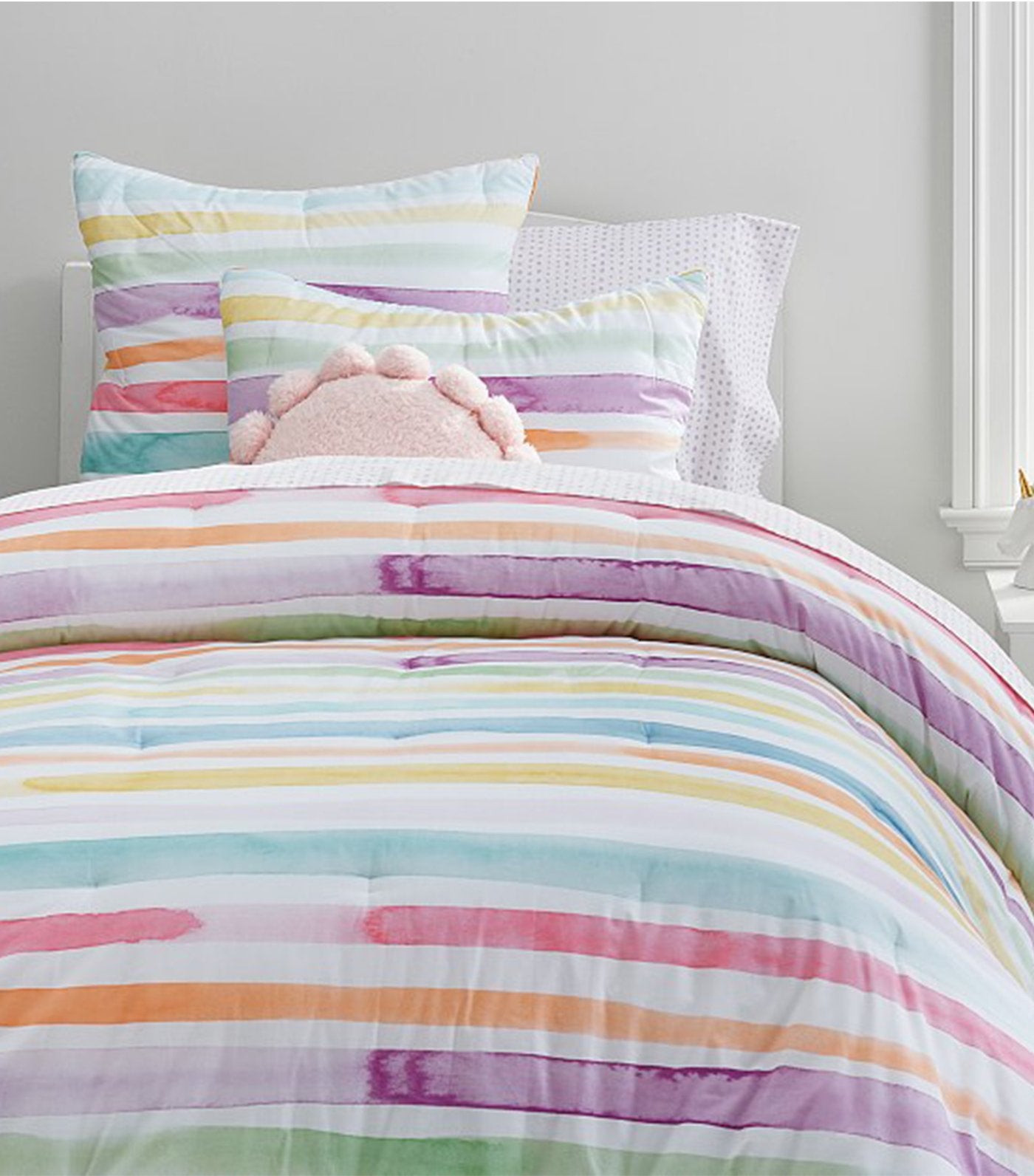 pottery barn kids multicolor kayla stripe comforter and shams