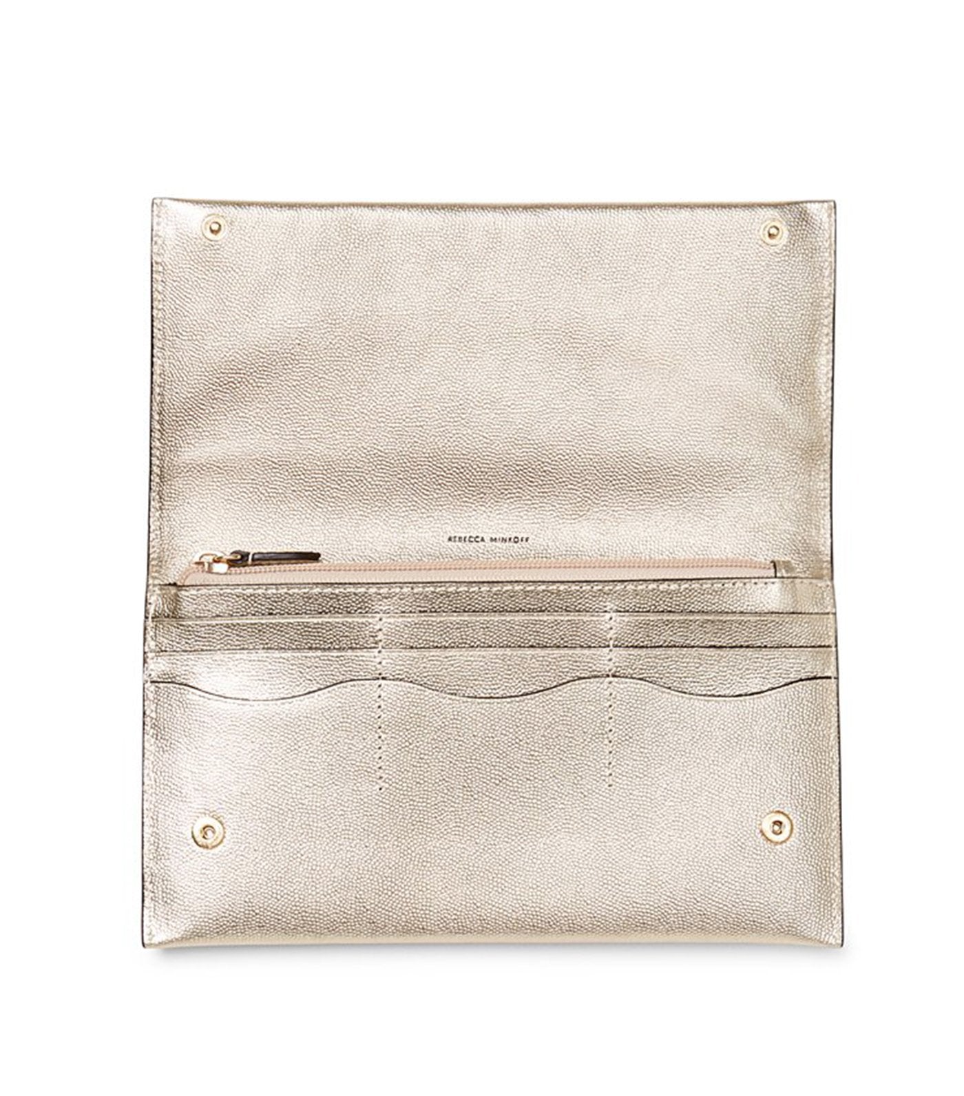 rebecca minkoff edie wallet clutch gold