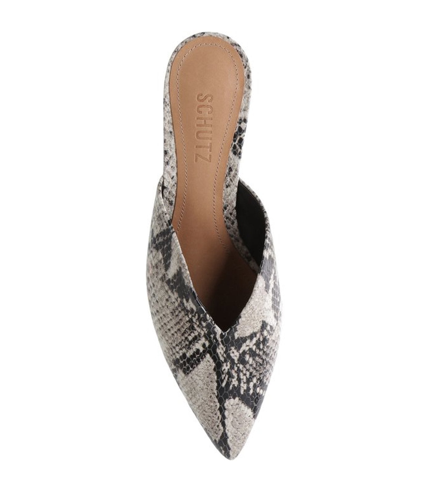 schutz cava phyton block heel mule
