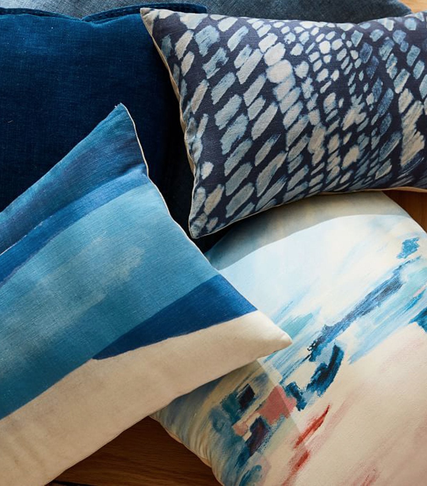 west elm Impressionist Landscape Pillow Cover - Silver Pine