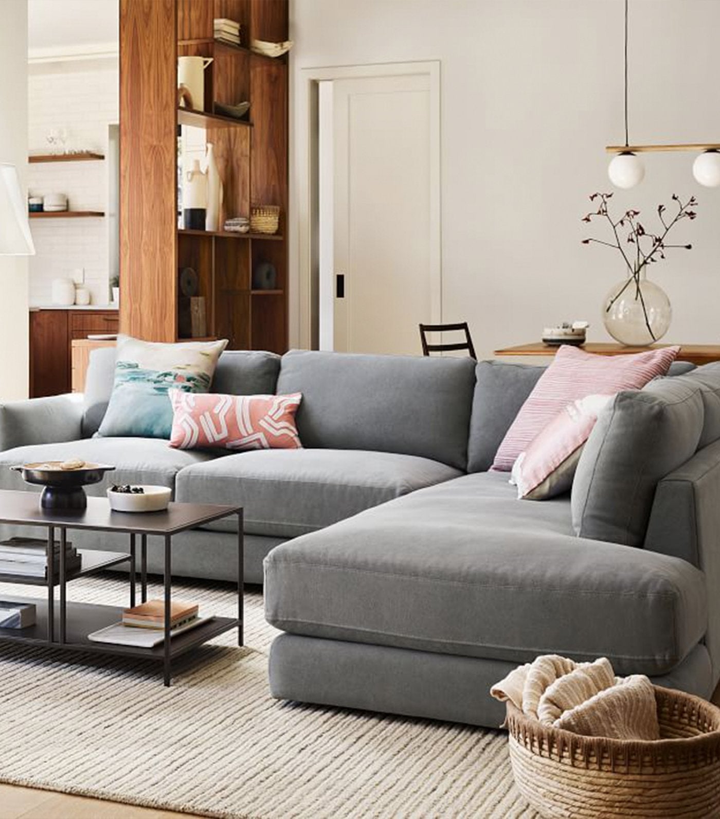 west elm Raina Pillow Cover - Pink Stone