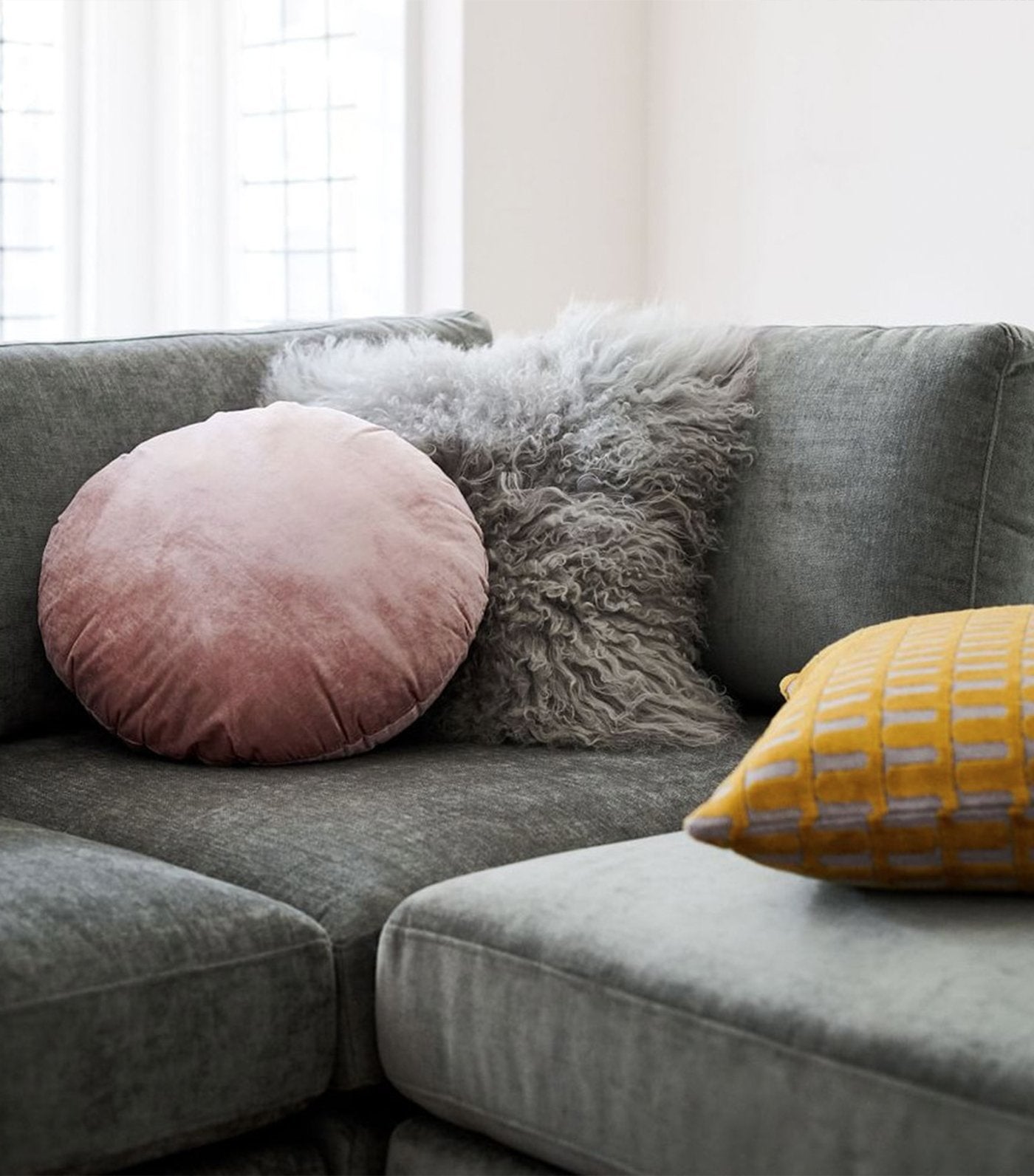 west elm Round Lush Velvet Cushion