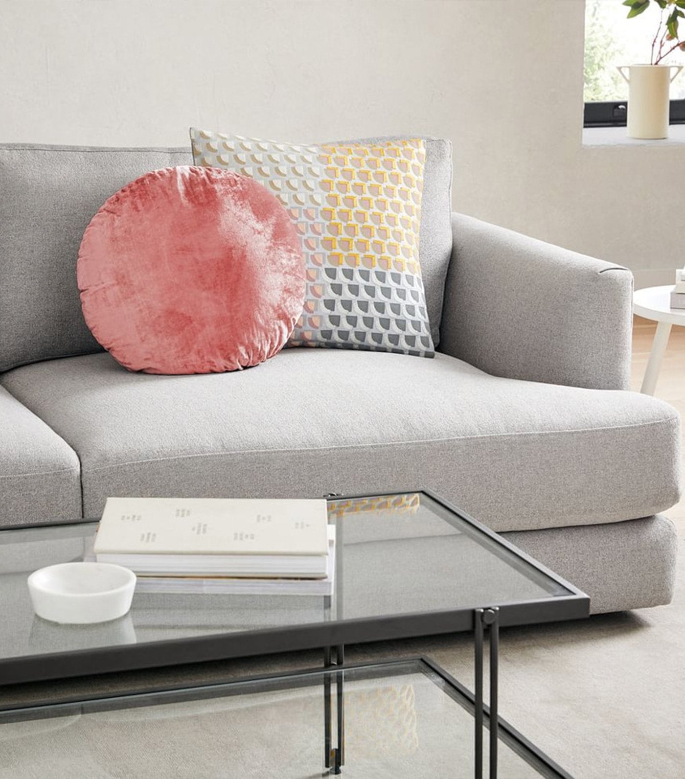 west elm Round Lush Velvet Cushion