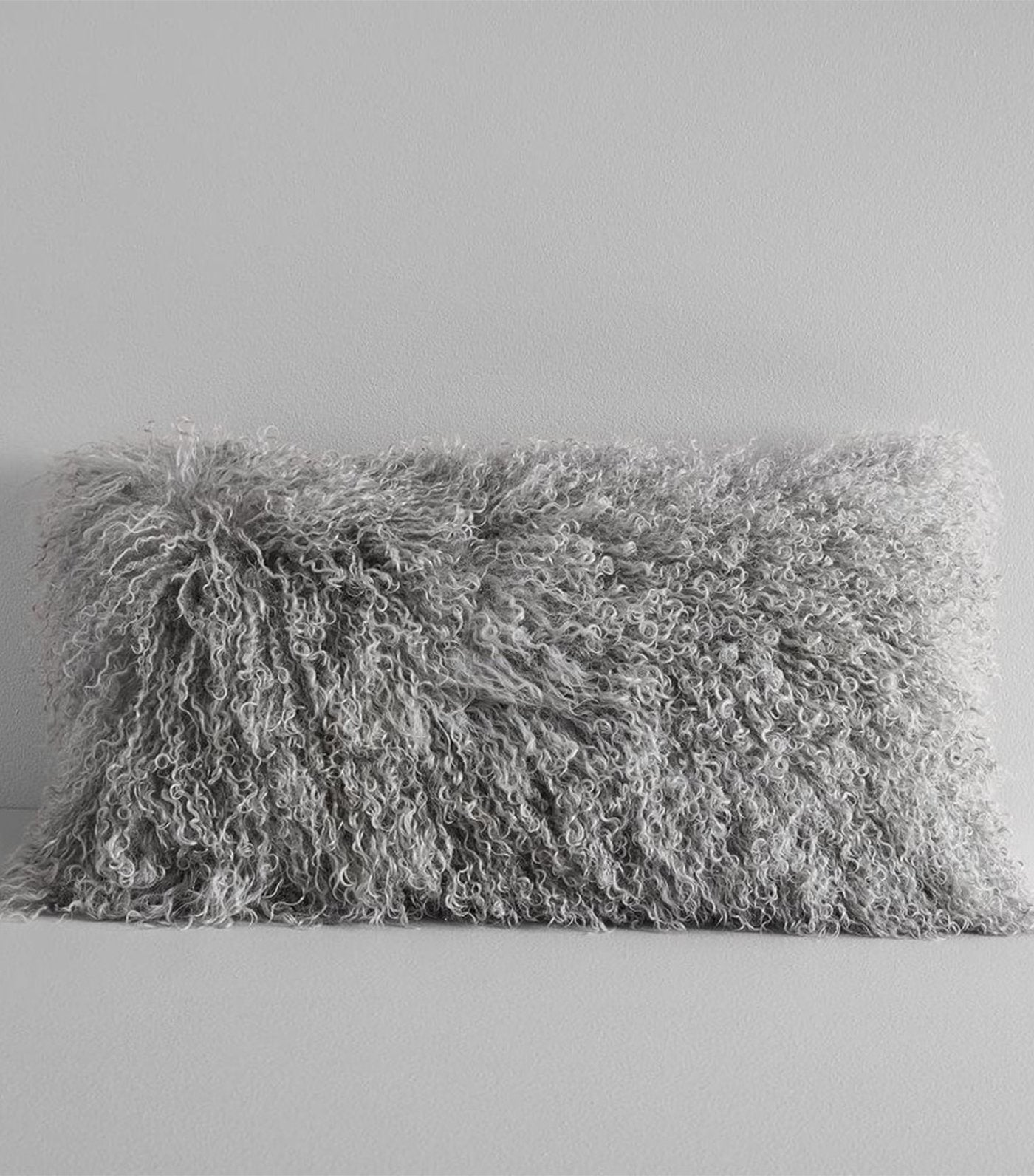 mongolian platinum lamb pillow cover 12x21