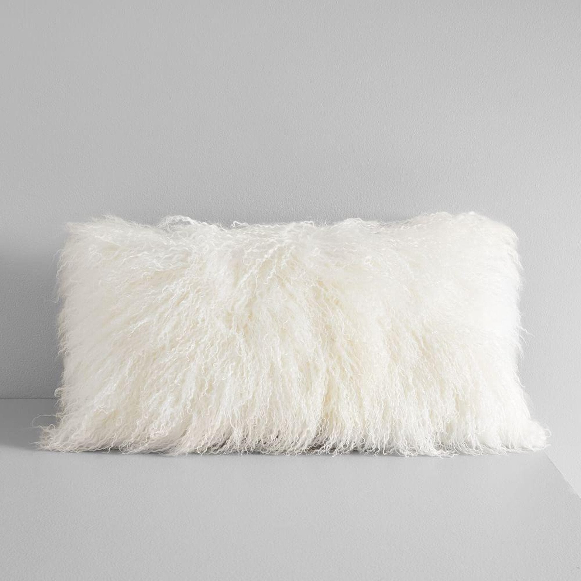 mongolian platinum lamb pillow cover 12x21
