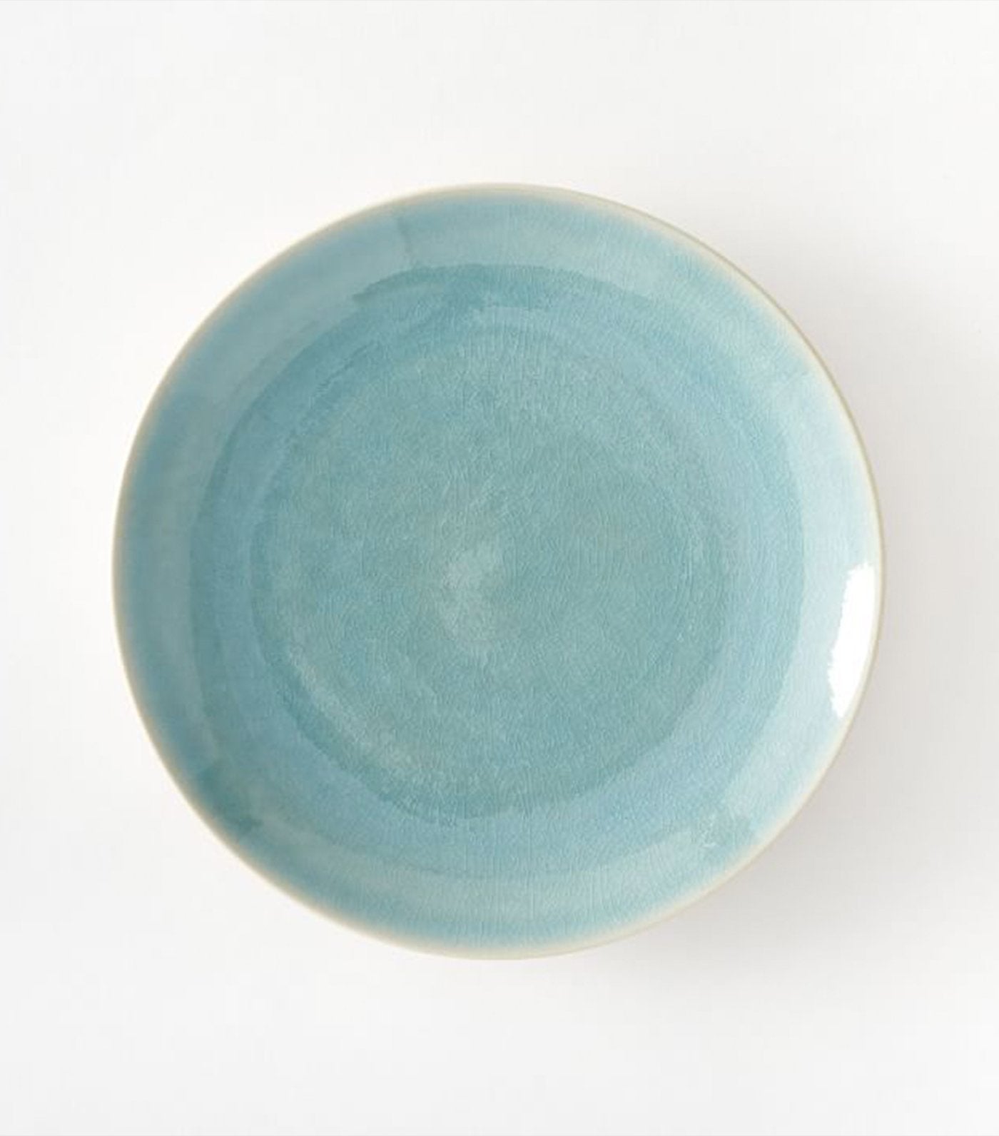 west elm turquoise salad plate alta crackle gaze dinnerware collection