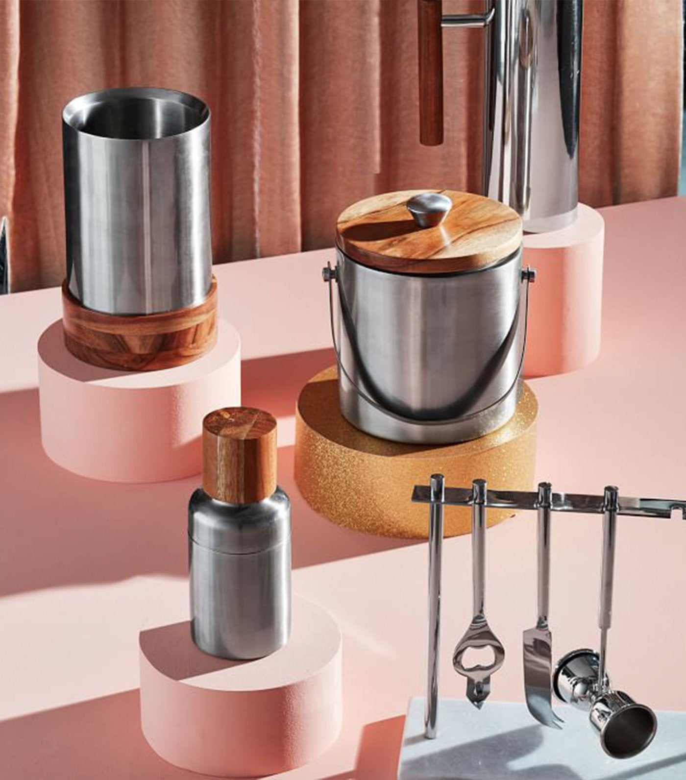 west elm nickel + wood bareware collection
