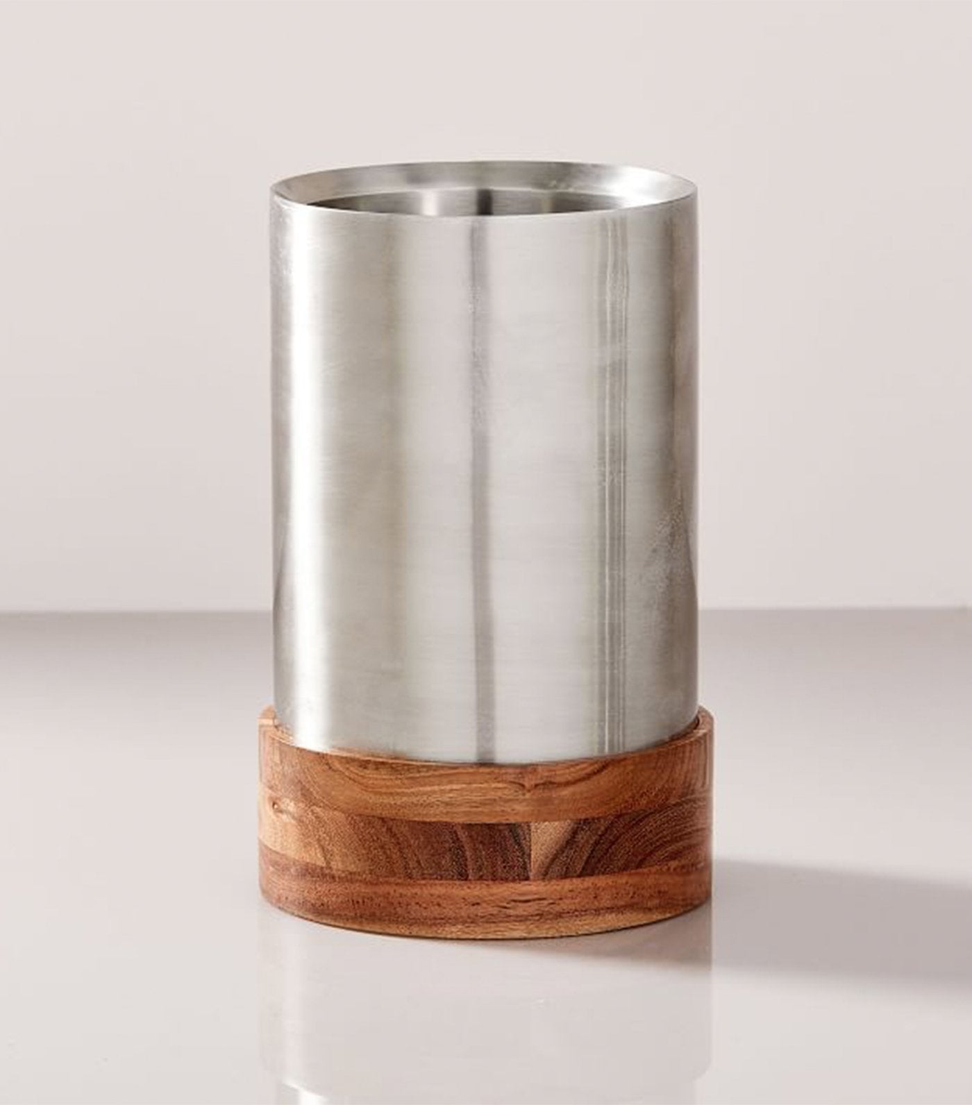 west elm wine cooler nickel + wood bareware collection