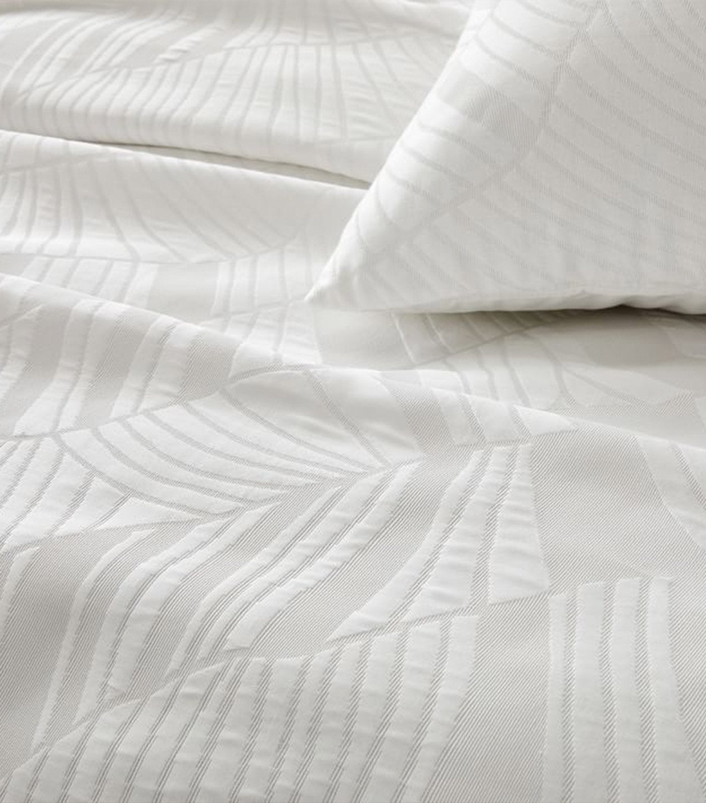 TENCEL™ & Cotton Matelasse Rippled Duvet Cover & Shams Collection - Stone White