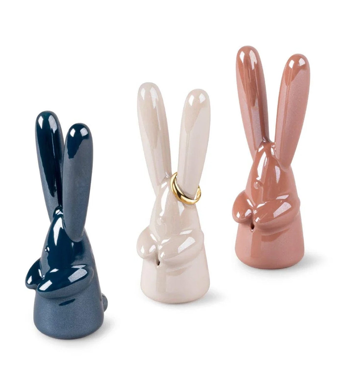 Bunny Figurine Incense Ring Holder Pink