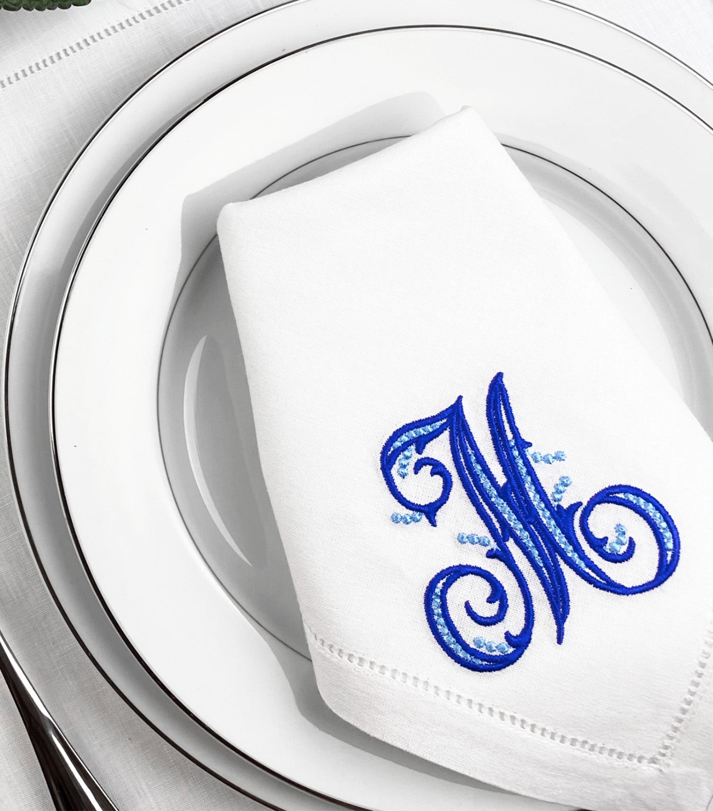 Amelie Monogram Table Napkins, Set of 2