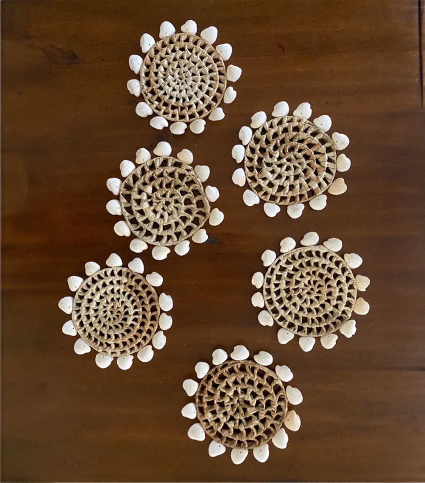 Pandan Knotted Shell Coaster 6s