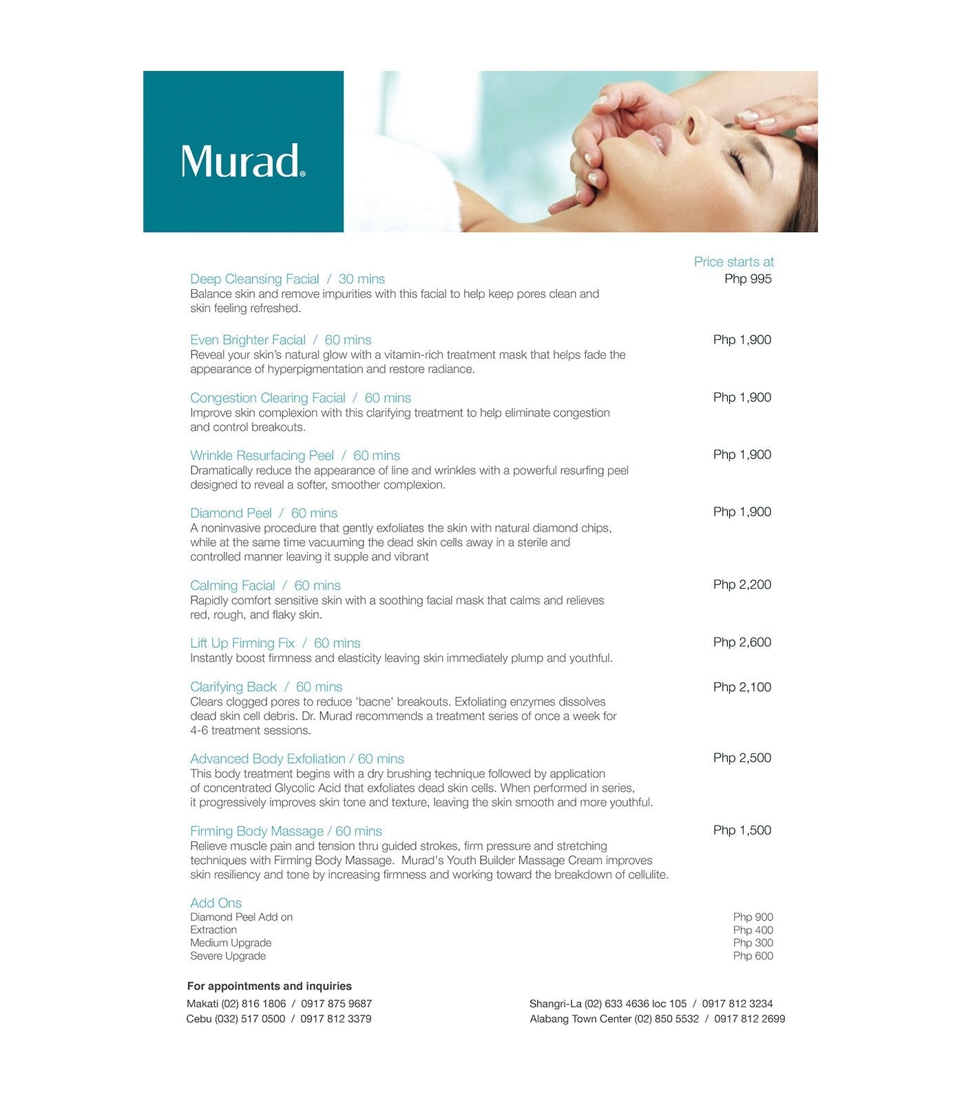 murad congestion clearing facial