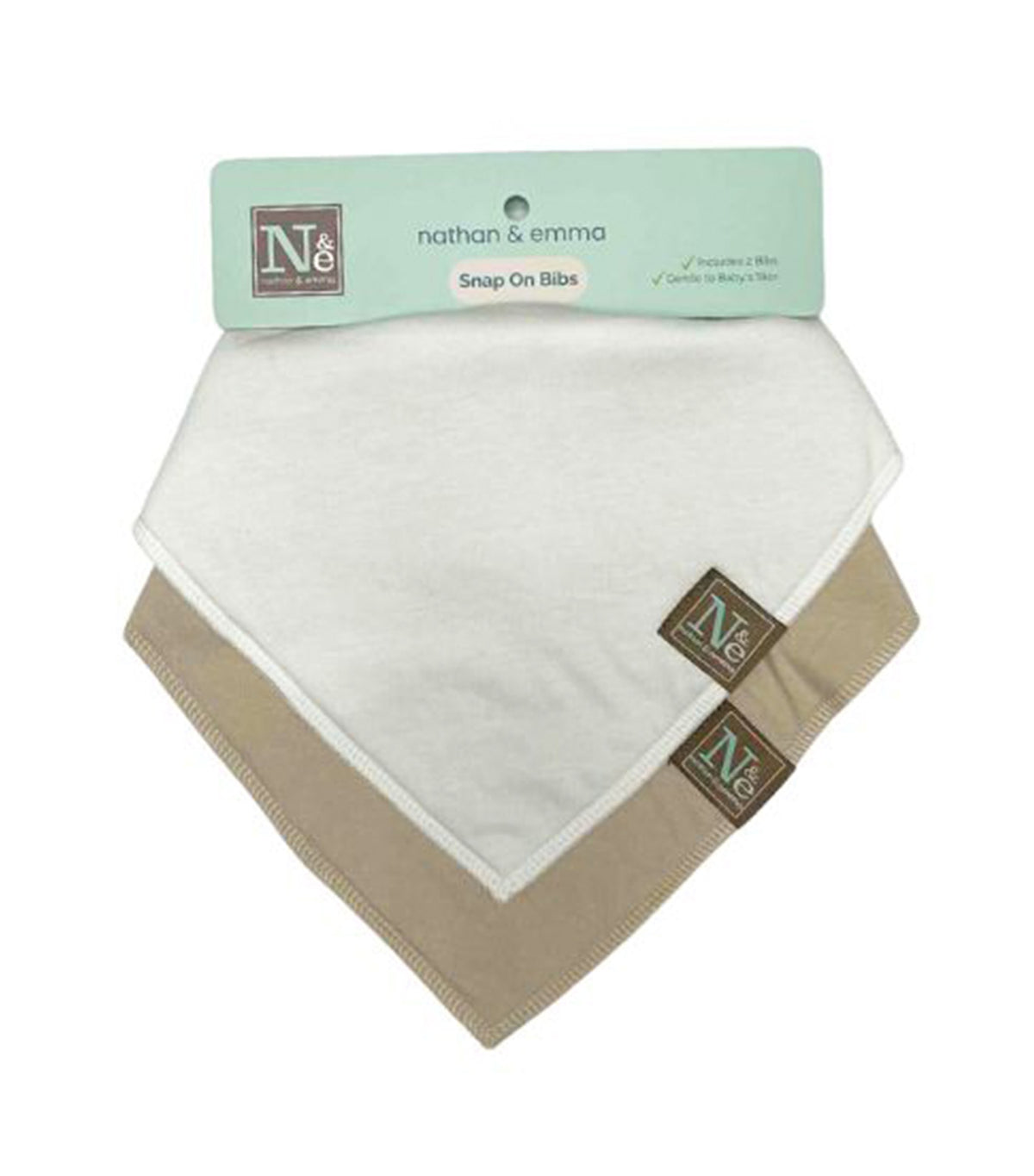 Bandana Cotton/Fleece Bib White/Beige