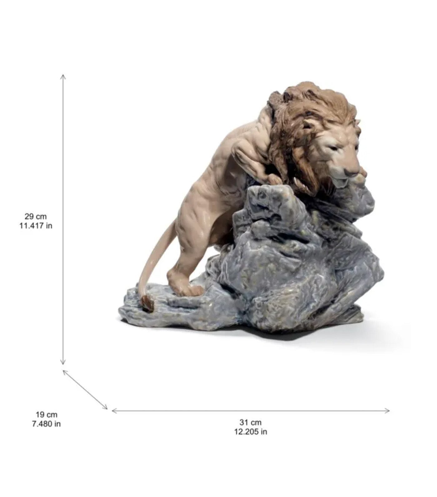 Lion Pouncing Figurine