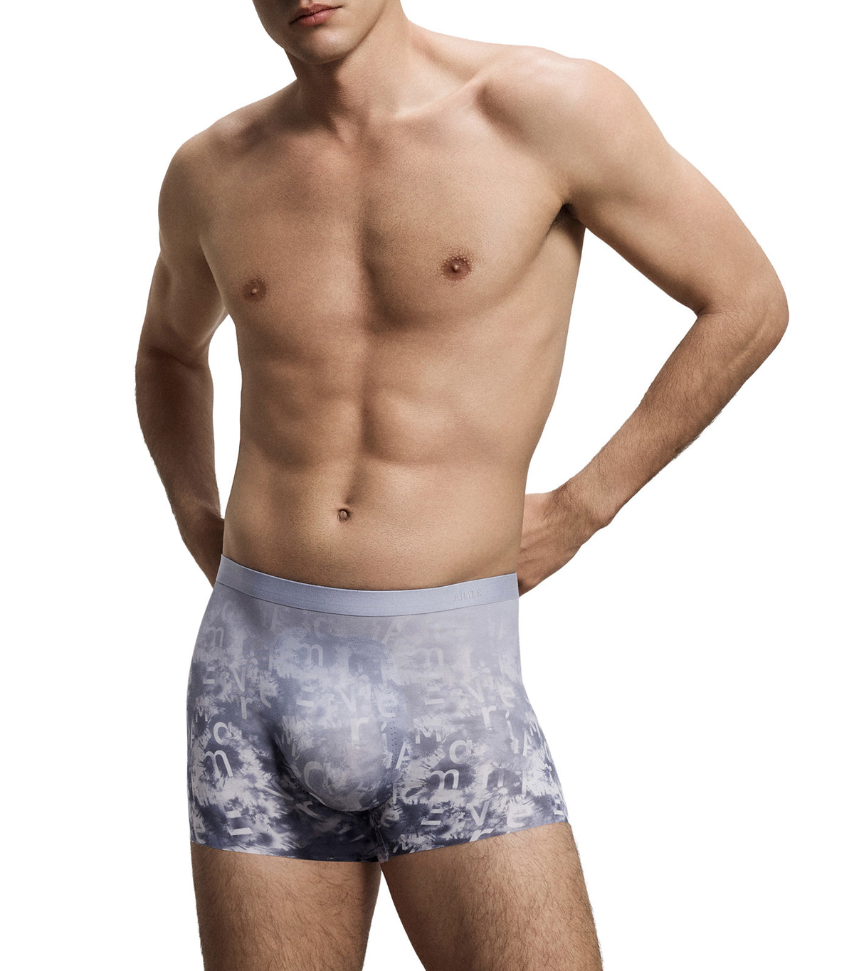 U-Shape Cooling Elastic-Waistband Trunk Letter Printed