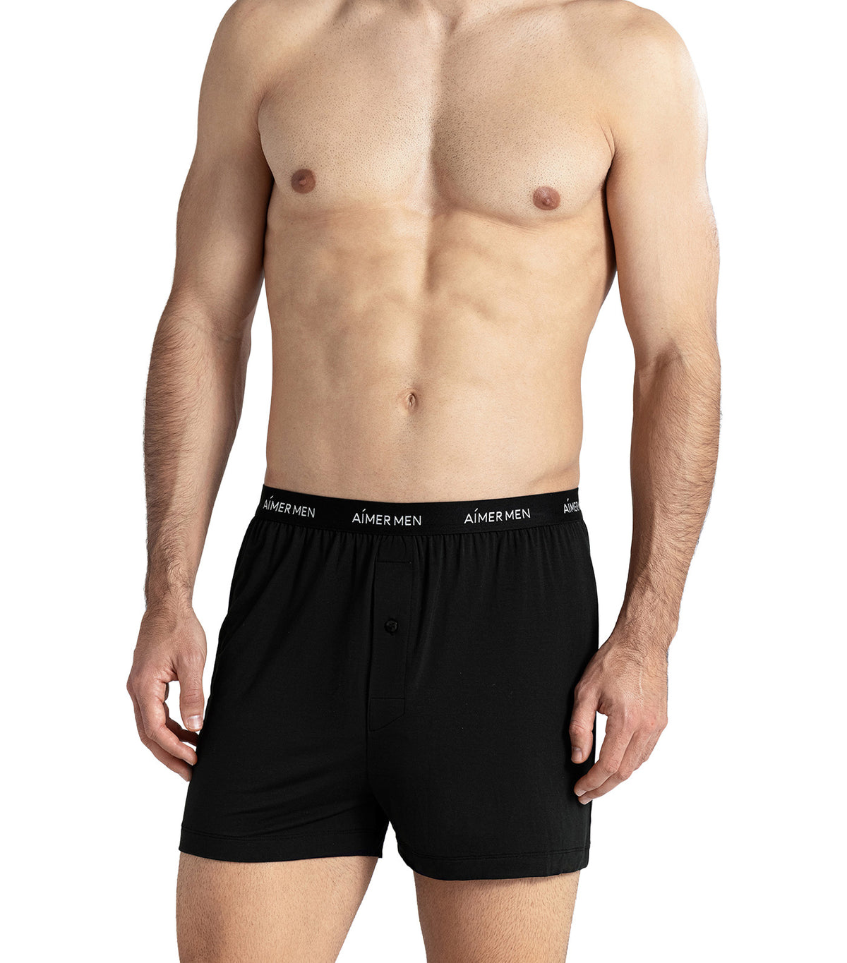 Men's Modal Elastic-Waistband Boxer Black