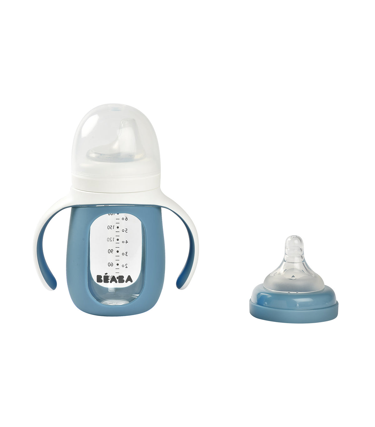 2-in-1 Training Glass Bottle Blue