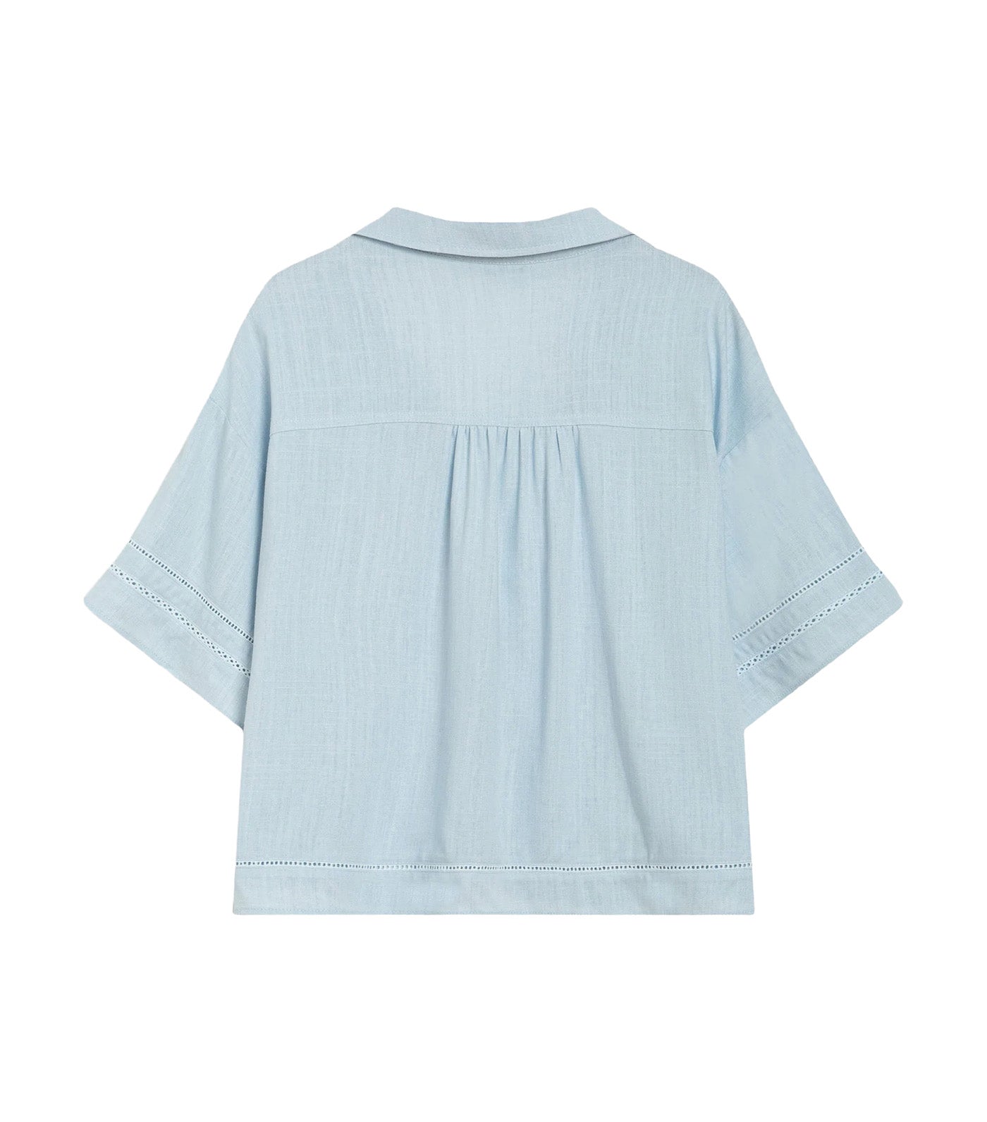 Winka Loose Lace Shirt with Short Sleeves Sky Blue