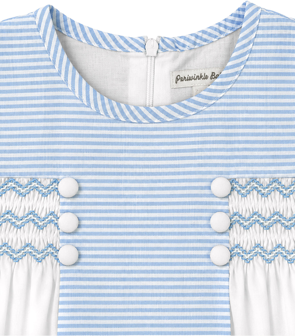Orania Baby Girls Striped Smocked Dress Light Blue