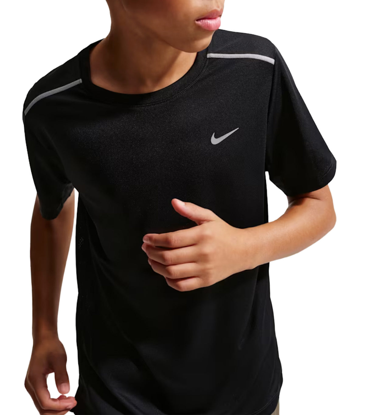 Miler Older Kids' Dri-FIT Short-Sleeve Top Black/Heather