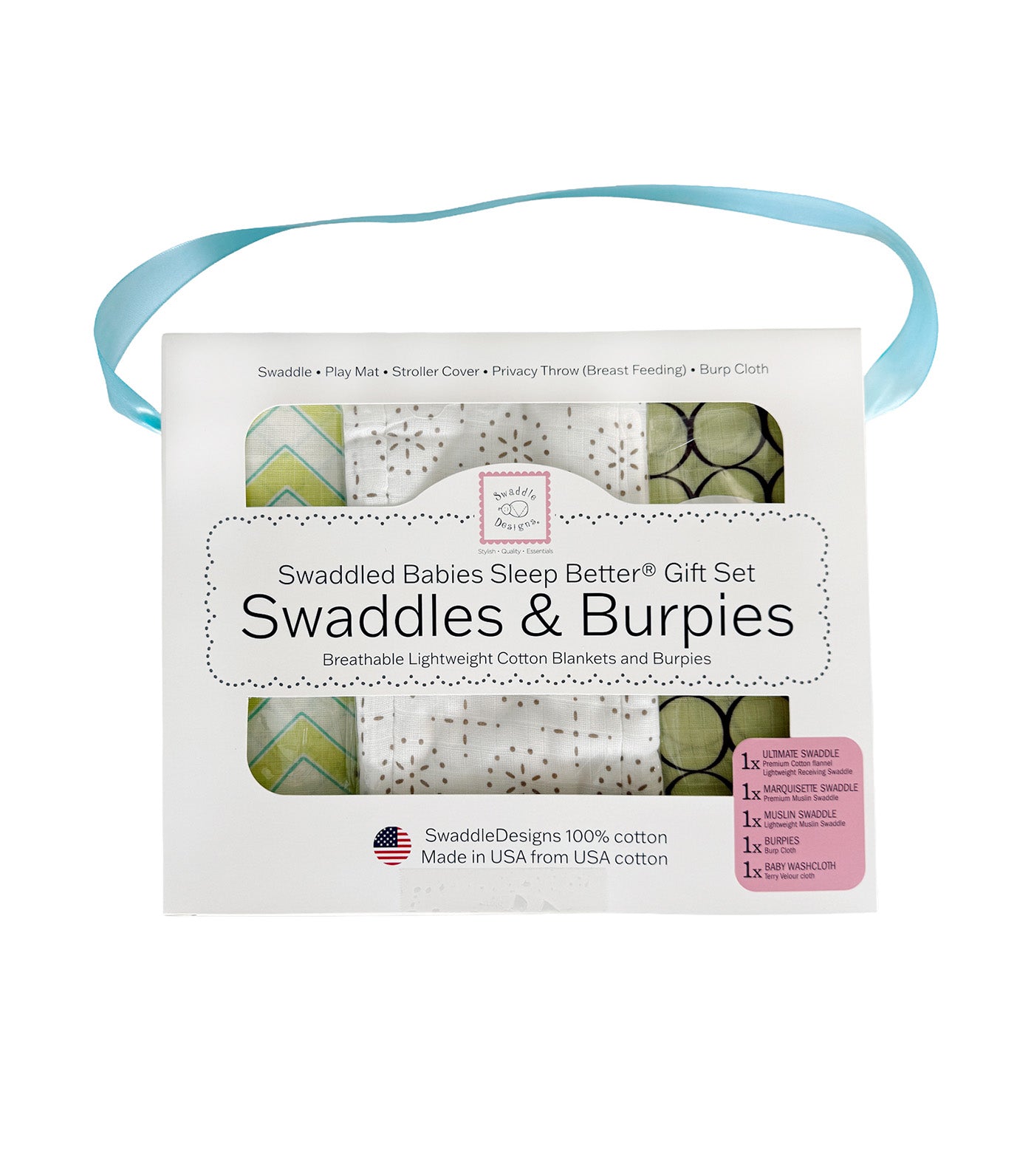Babies Sleep Better® Swaddles & Burpies Gift Set GR005