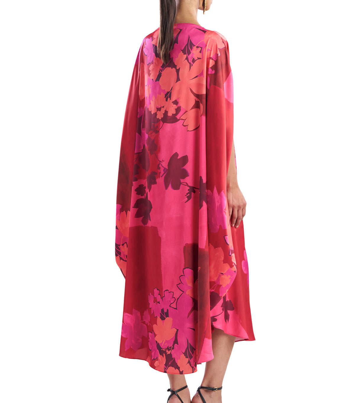 Coromandel Printed Stretch Satin Caftan Mag