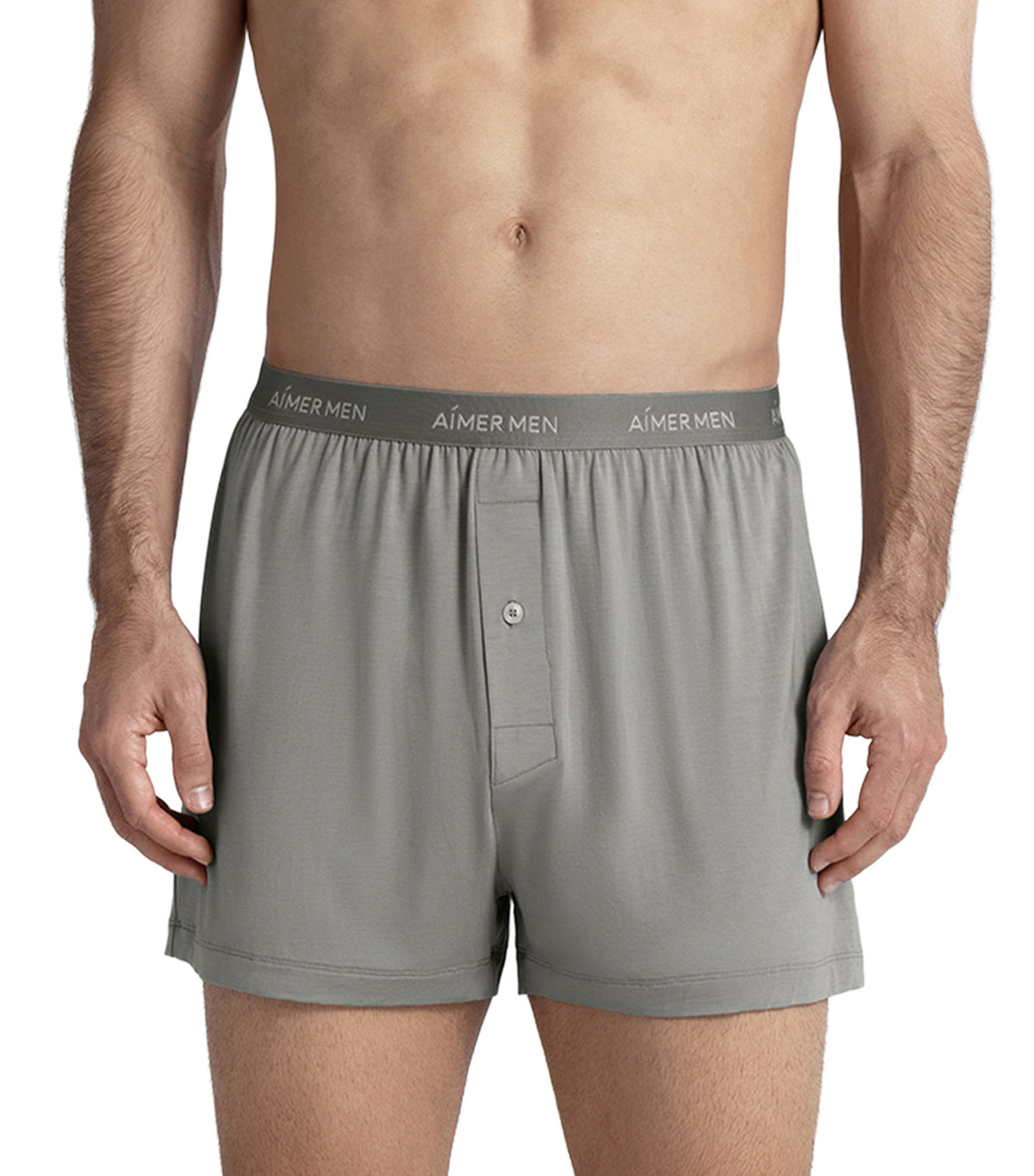 Men's Modal Elastic-Waistband Boxer Gray