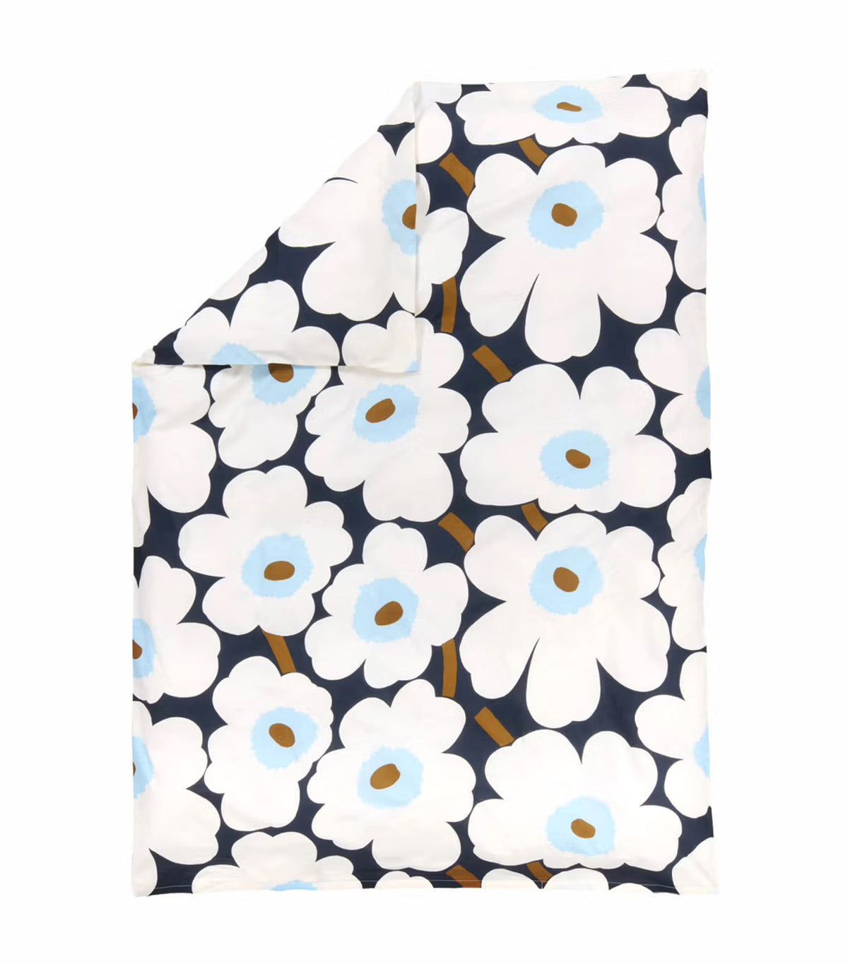 Unikko Duvet Cover Blueberry/Off White/Cold Blue