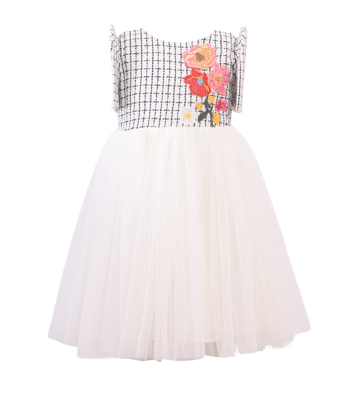 Tweed Filipiñana Dress White