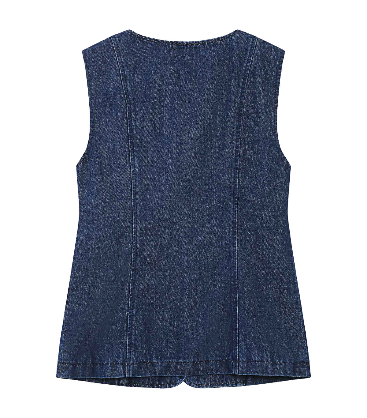 Vallon Fitted Sleeveless Denim Jacket Medium Blue