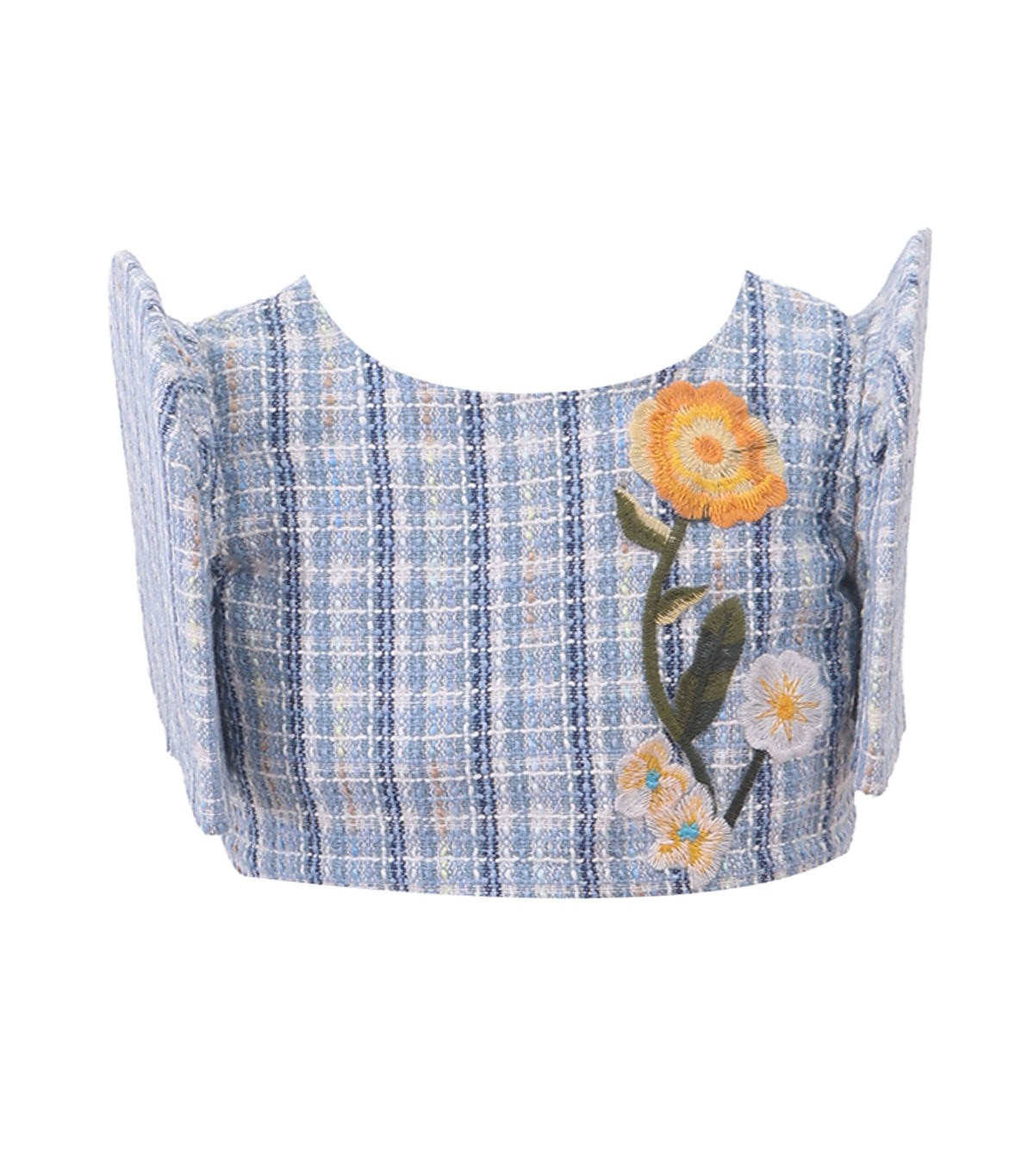 Reversible Tweed Bolero with Detachable Sleeves Blue