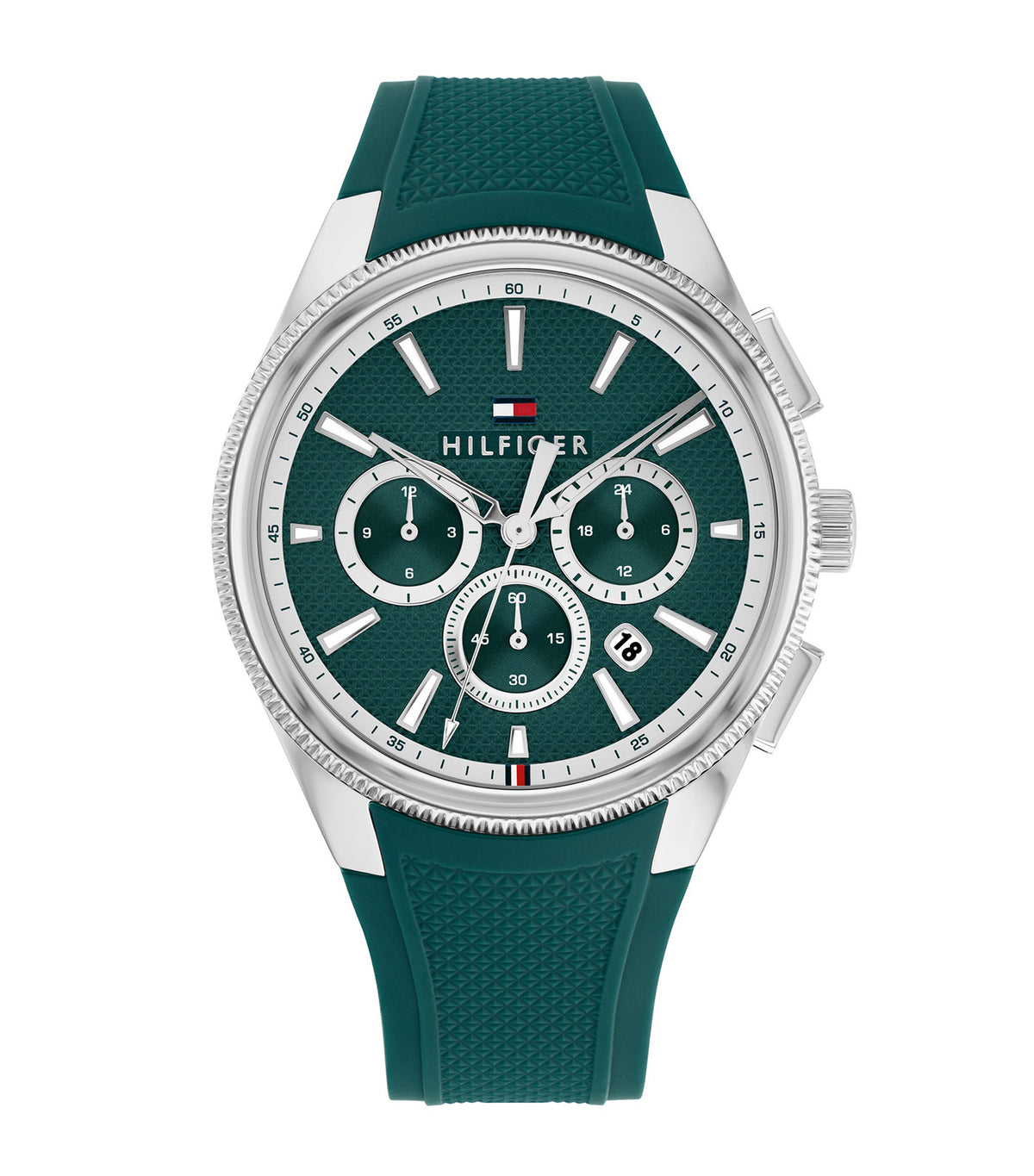 1792250 Silicone Watch Silver and Green