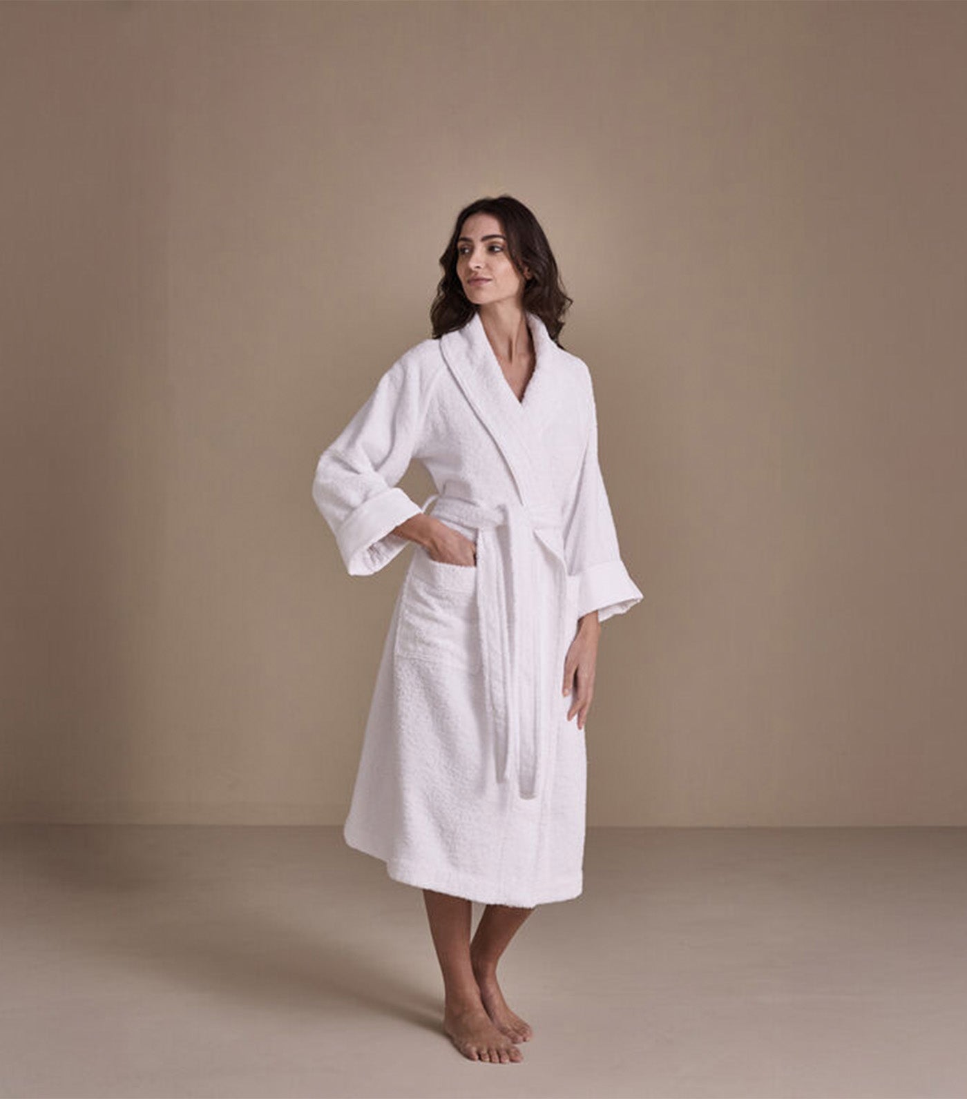 Unito Shawl Collar Bathrobe White