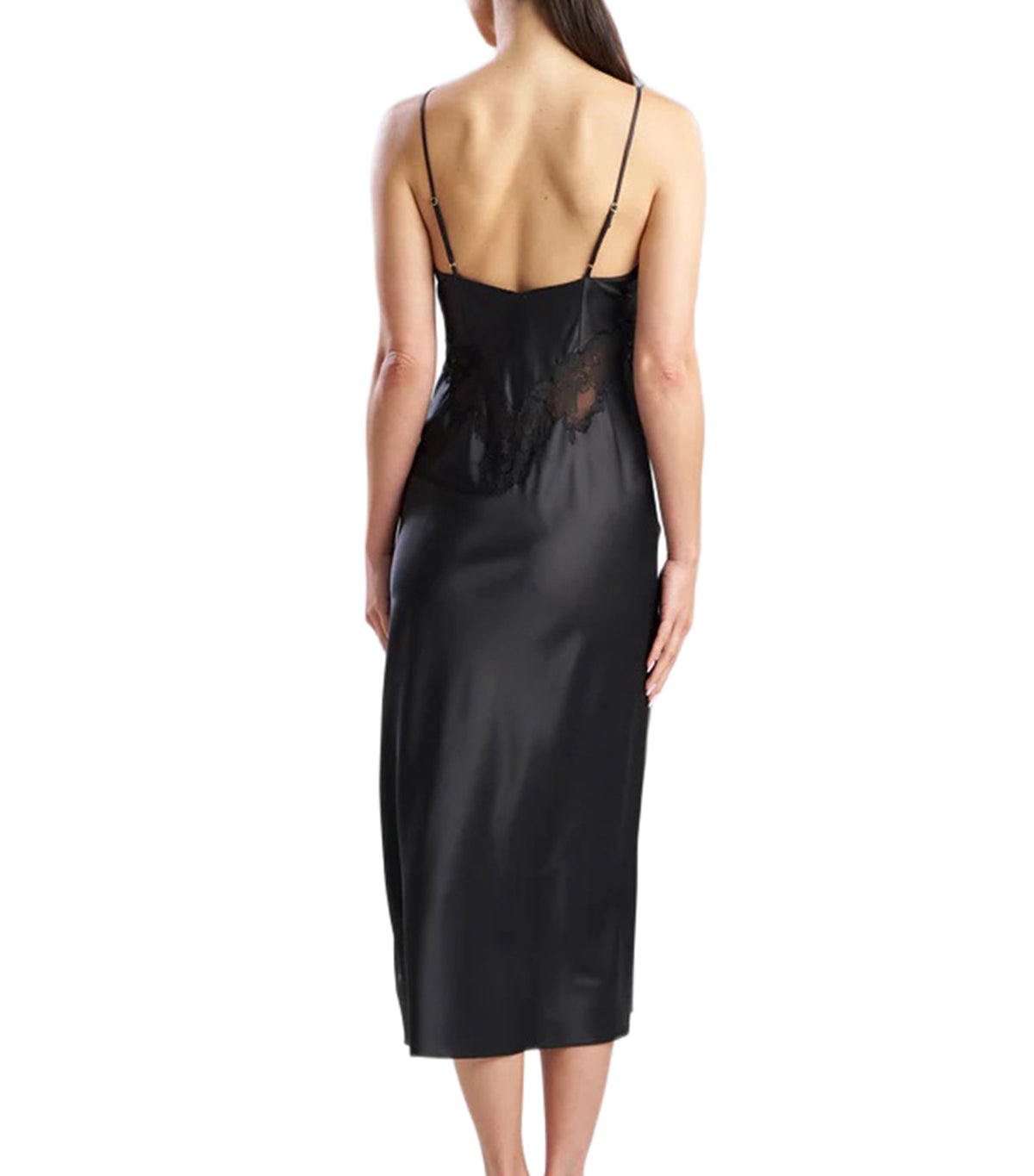 Peony Glamour Slip Dress Black