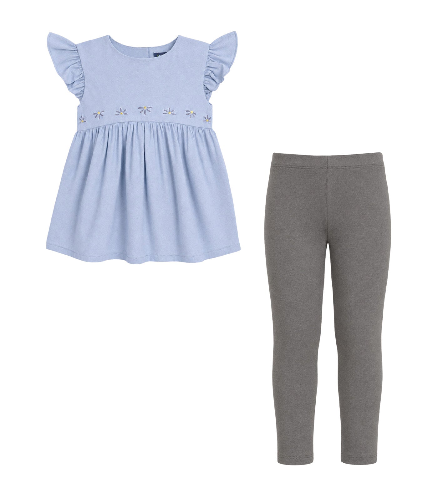 Odina Girls Tunic Top and Leggings Set Blue