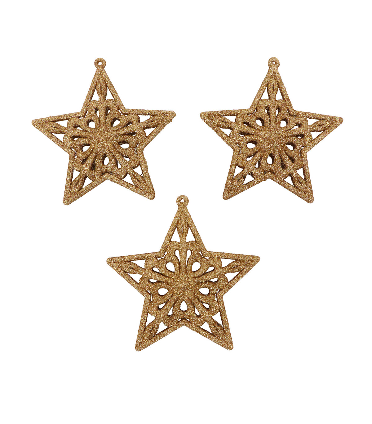 Star Ornament Set of 3 Gold