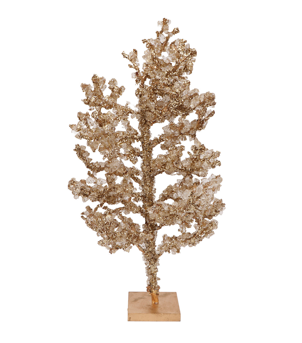 16in Christmas Beaded Diamond Tree Gold