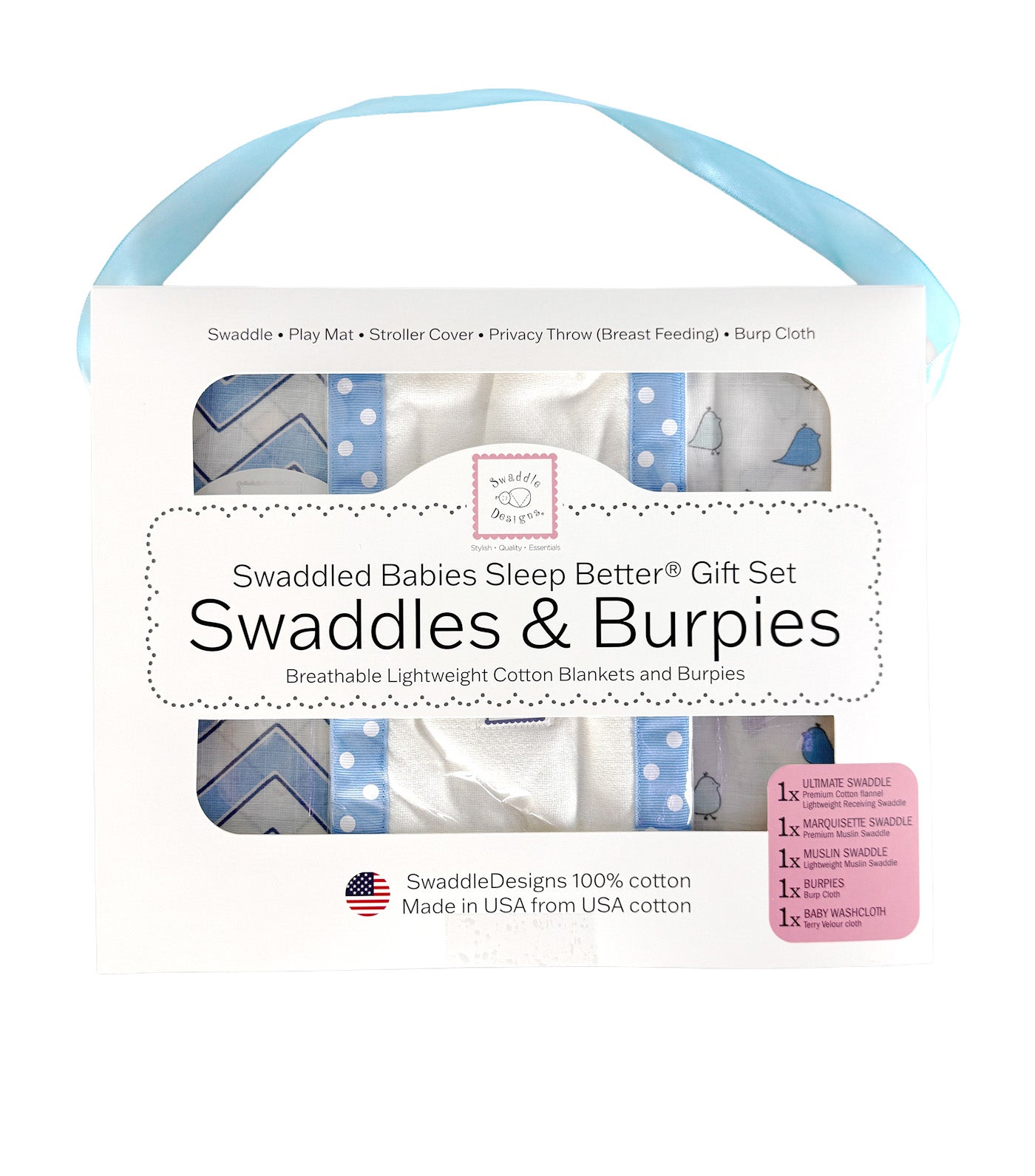 Babies Sleep Better® Swaddles & Burpies Gift Set BL009