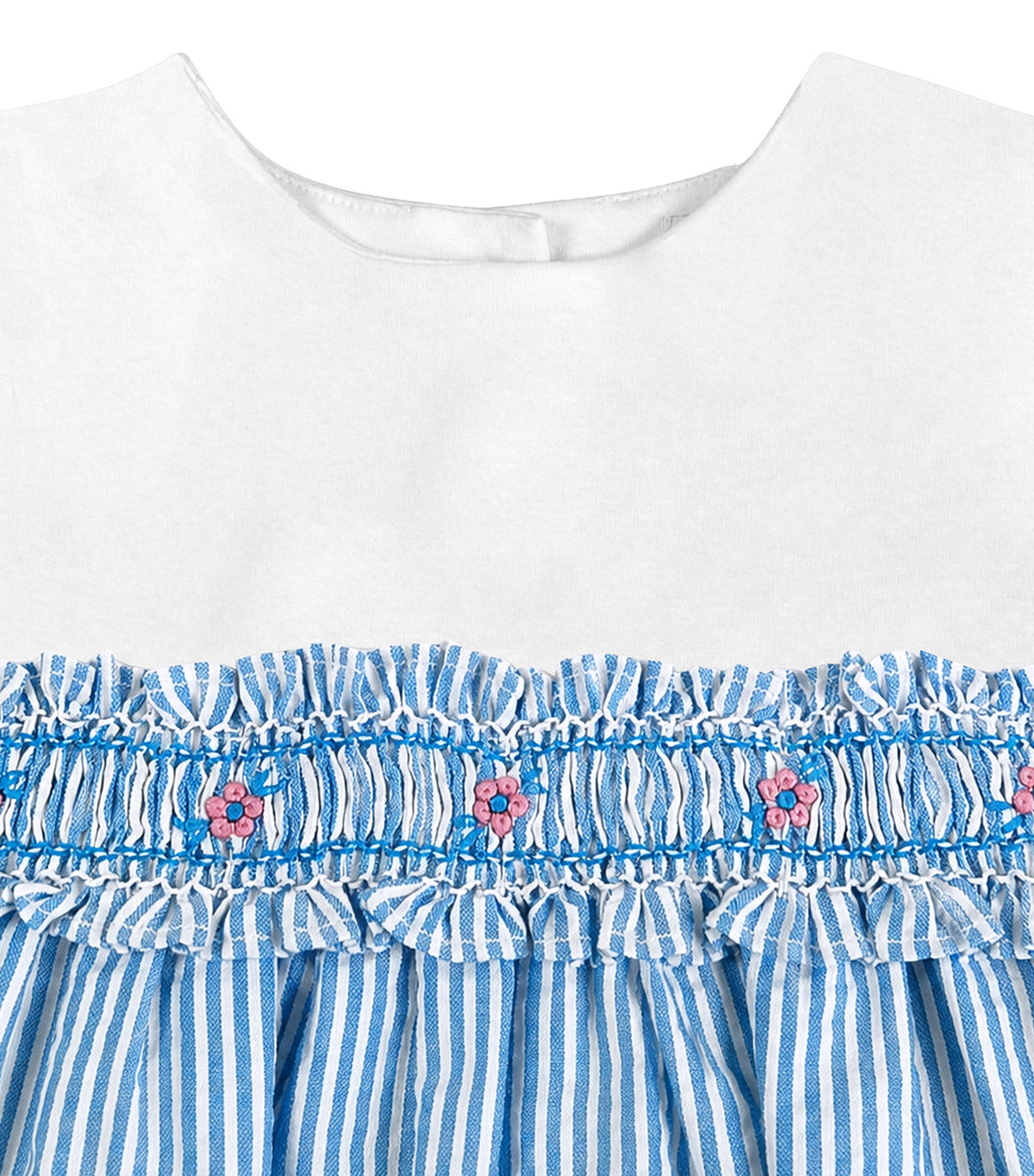 Margaery Baby Girls Striped Smocked Dress Turquoise