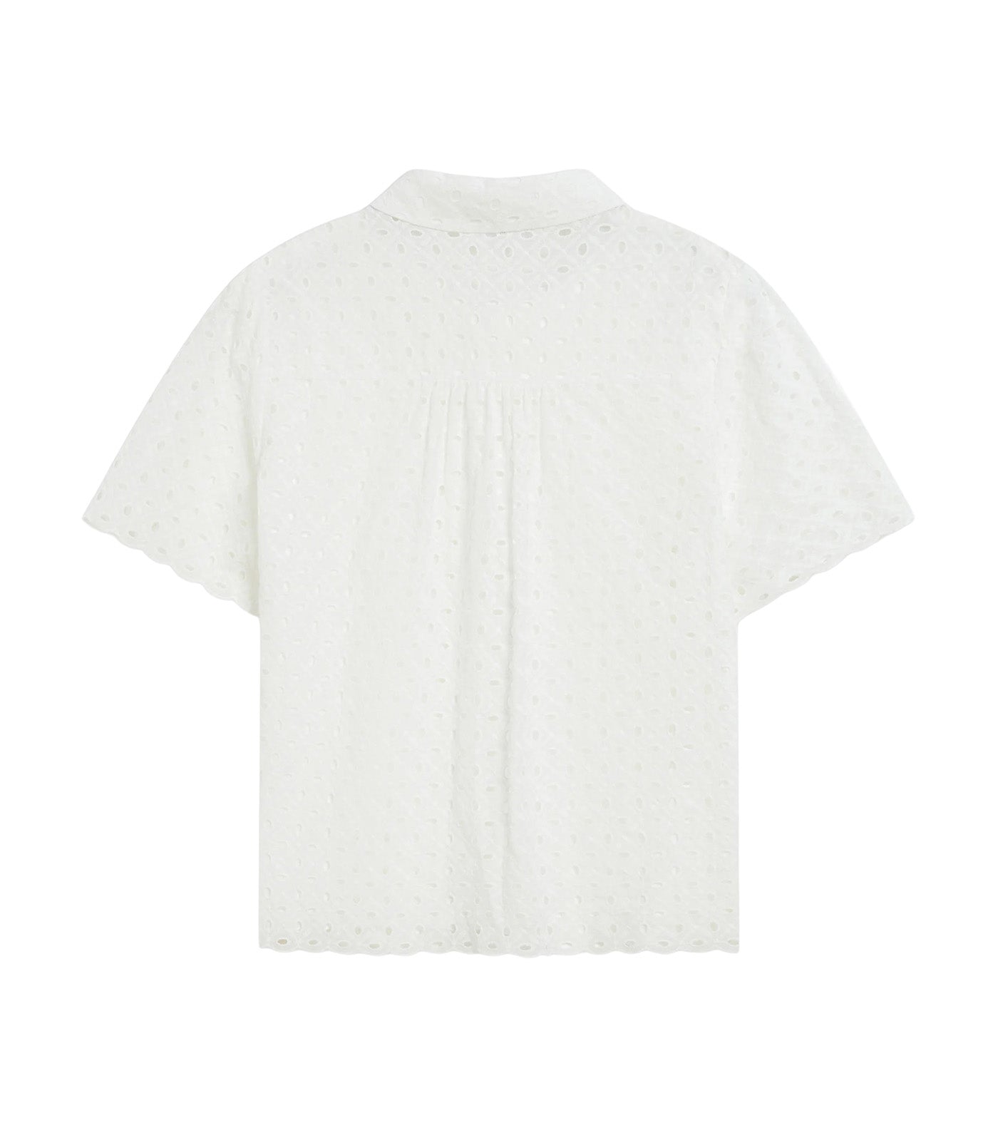 Waverine Lace Shirt with Short Sleeves White