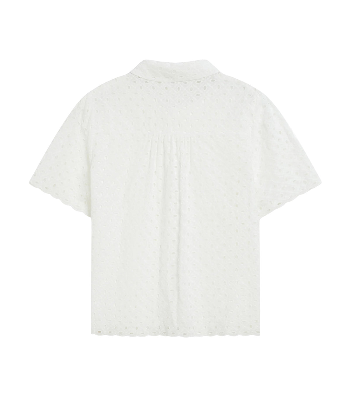 Waverine Lace Shirt with Short Sleeves White