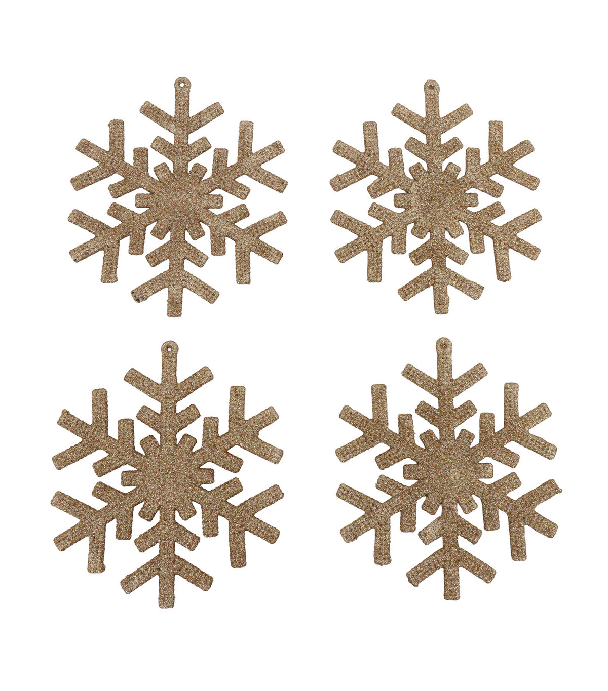 Snowflakes Ornament Set of 4 Gold